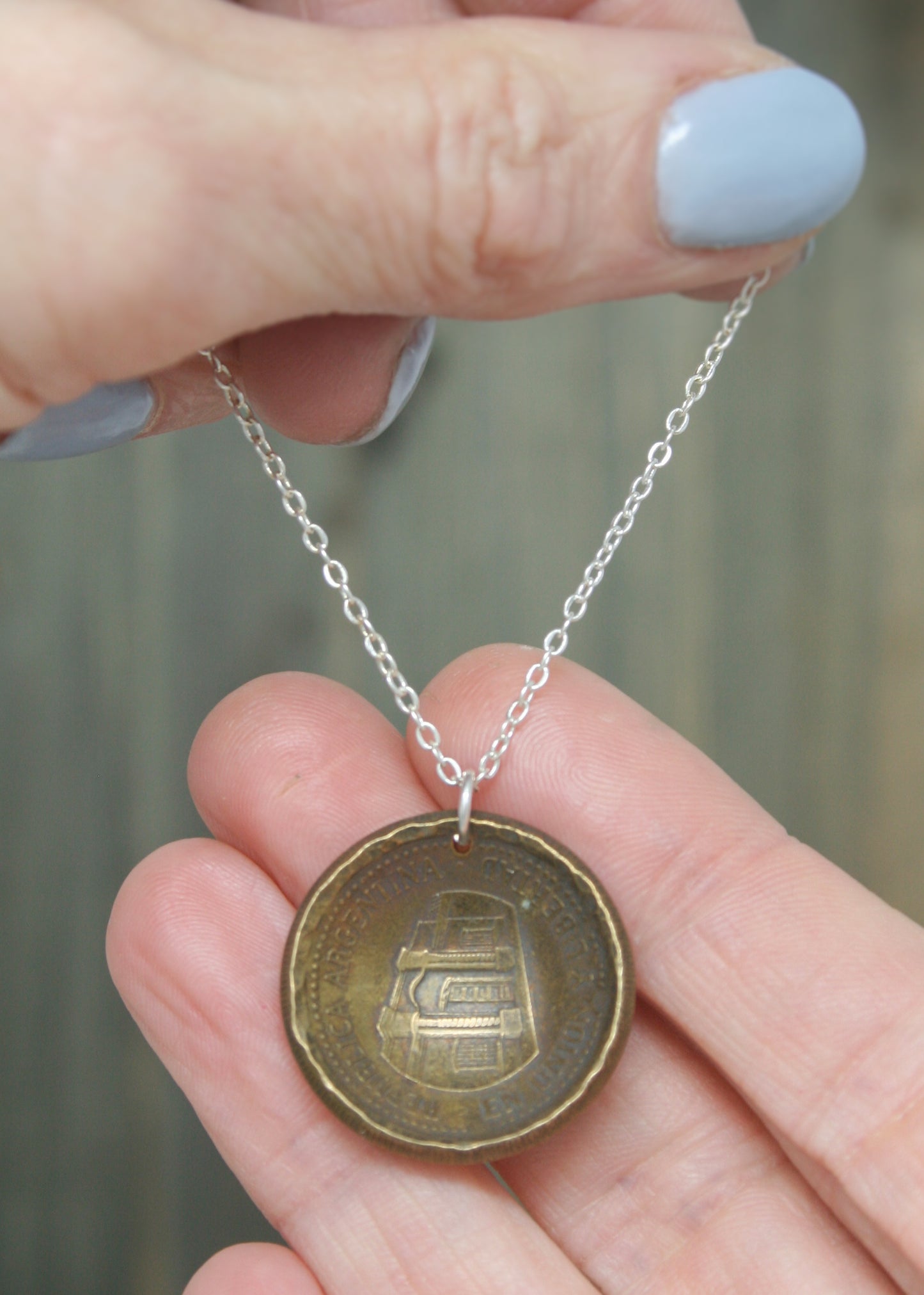 Argentina World Coin Pendant Necklace