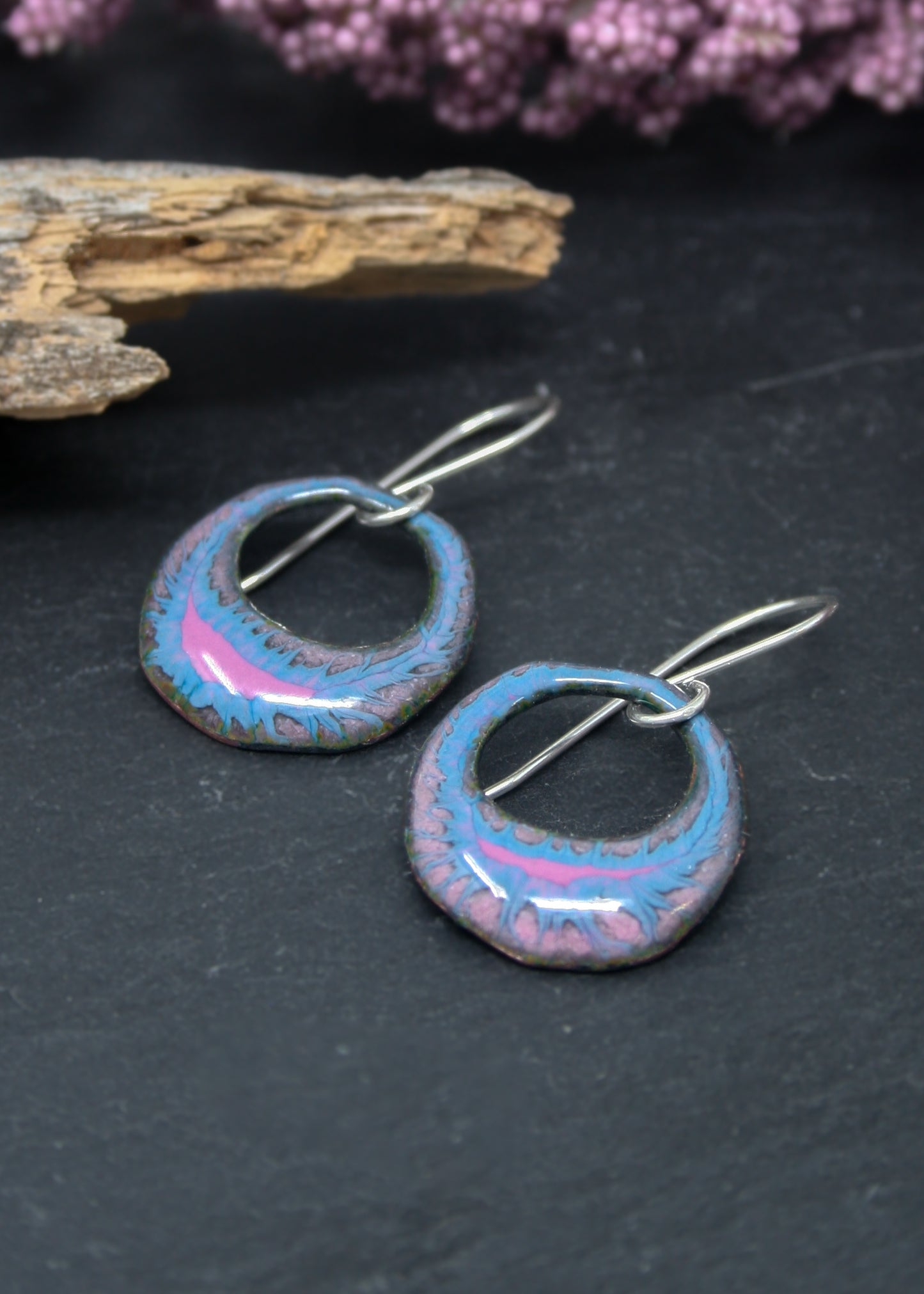 enamel copper earrings