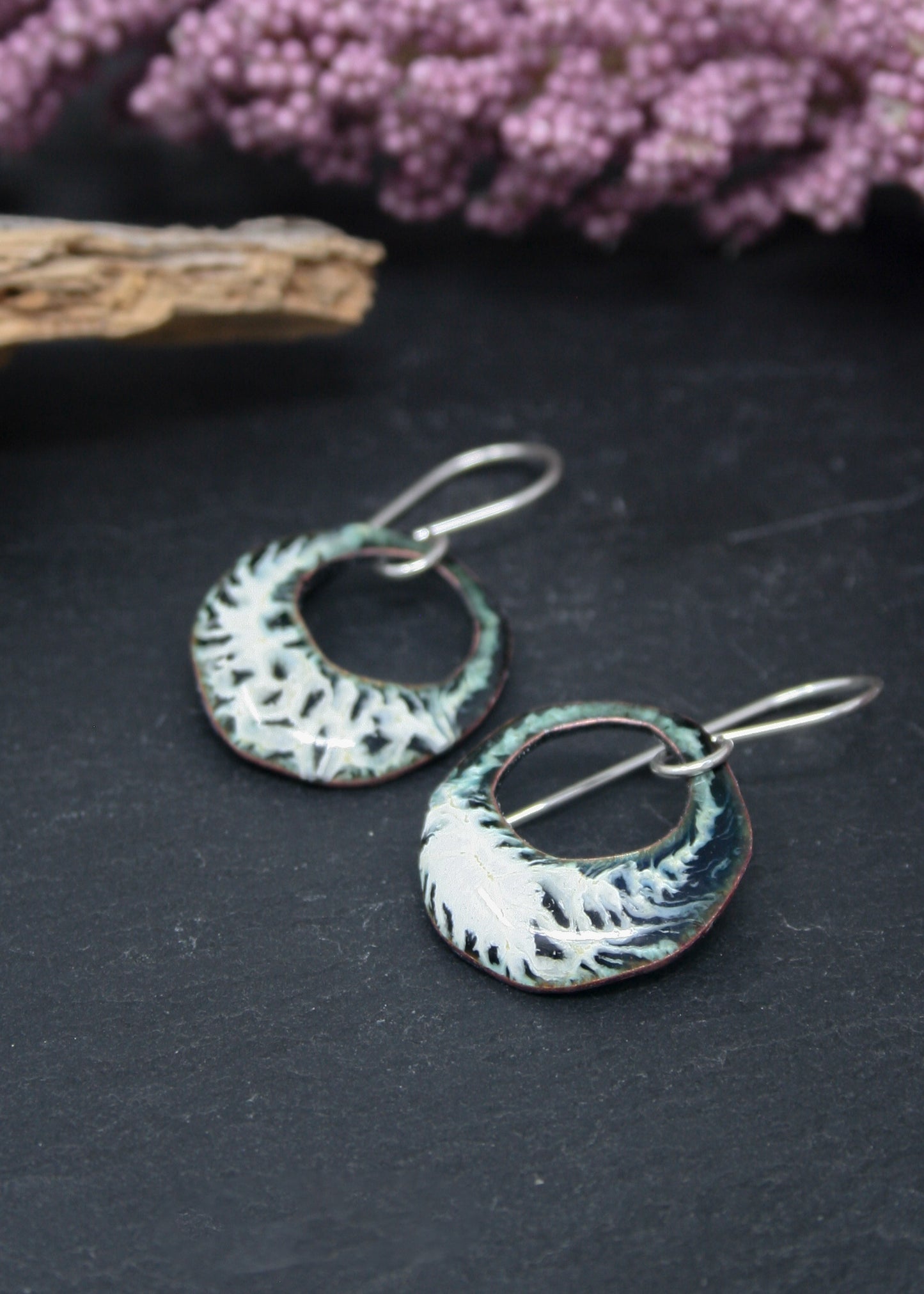 enamel copper earrings