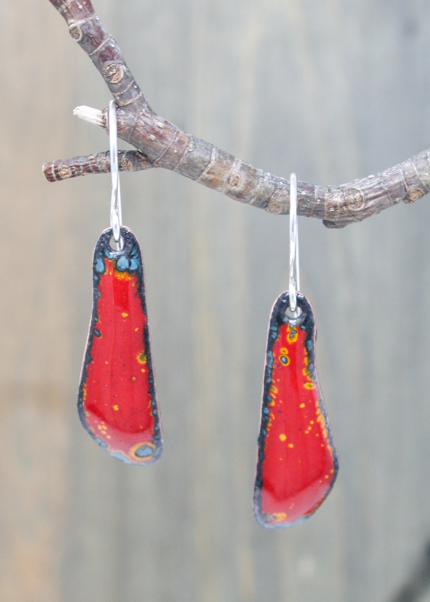 Batik wings earrings- Crimson Ember