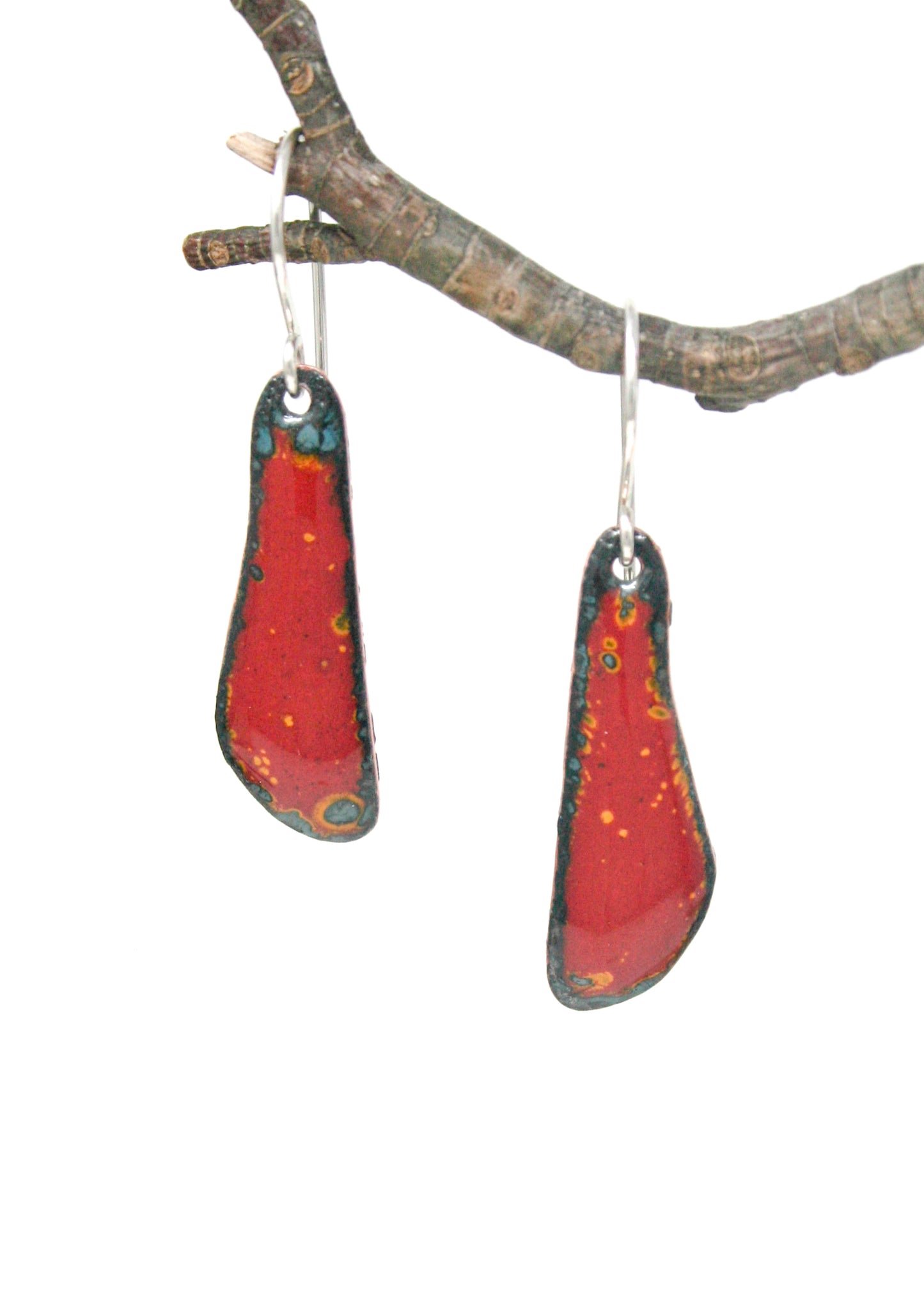 Batik wings earrings- Crimson Ember