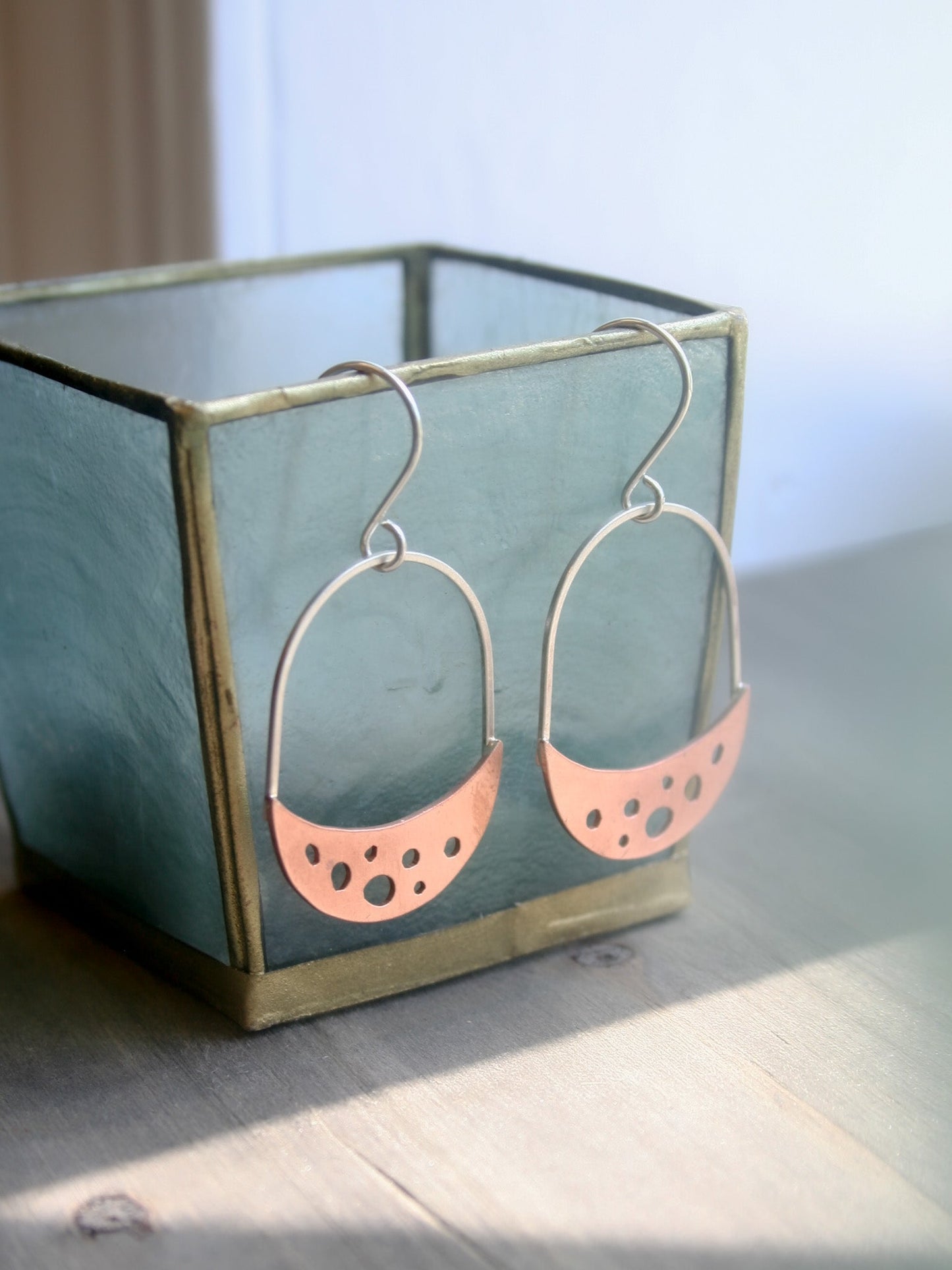 Botanical bubbles moon Earrings