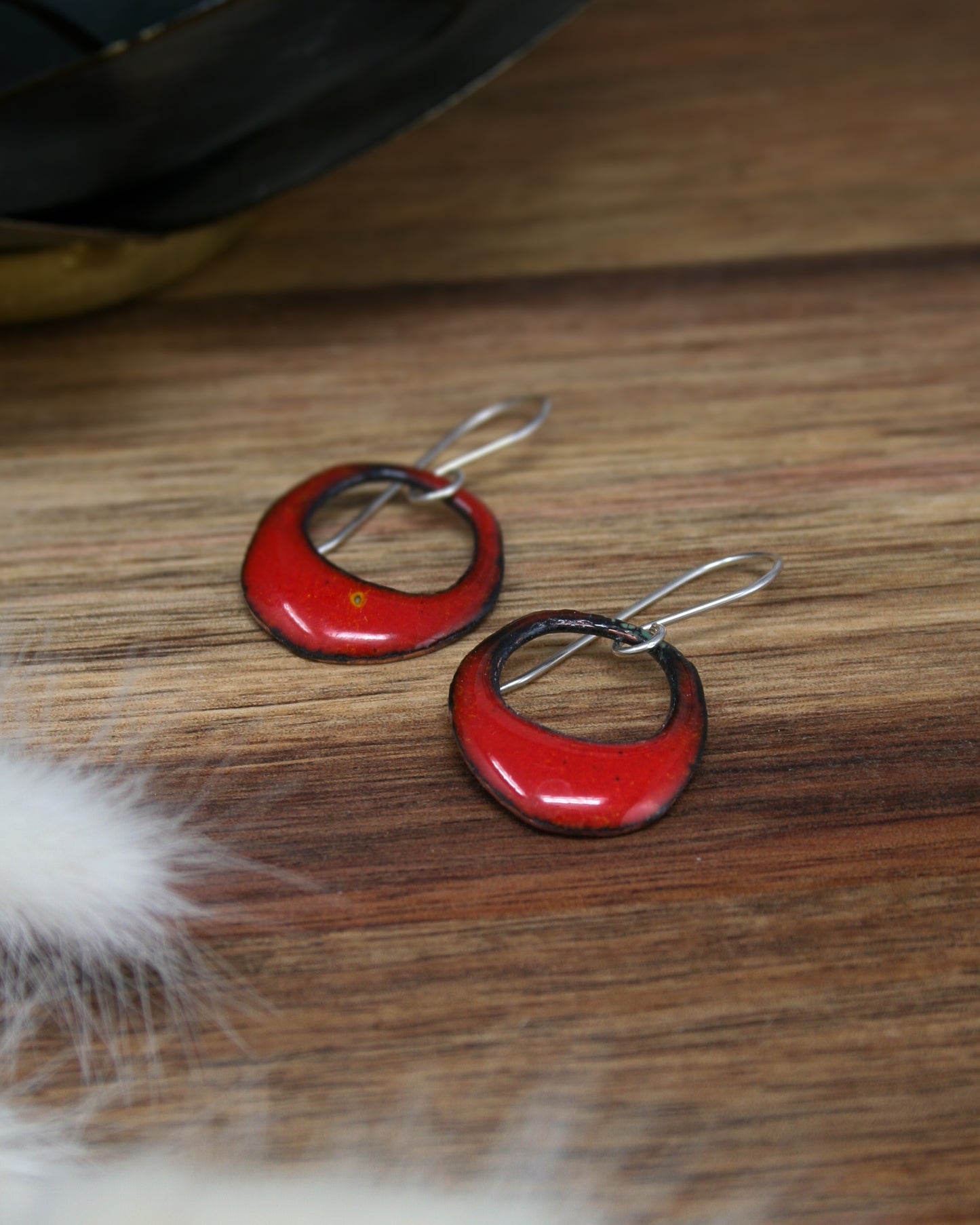 enamel copper earrings