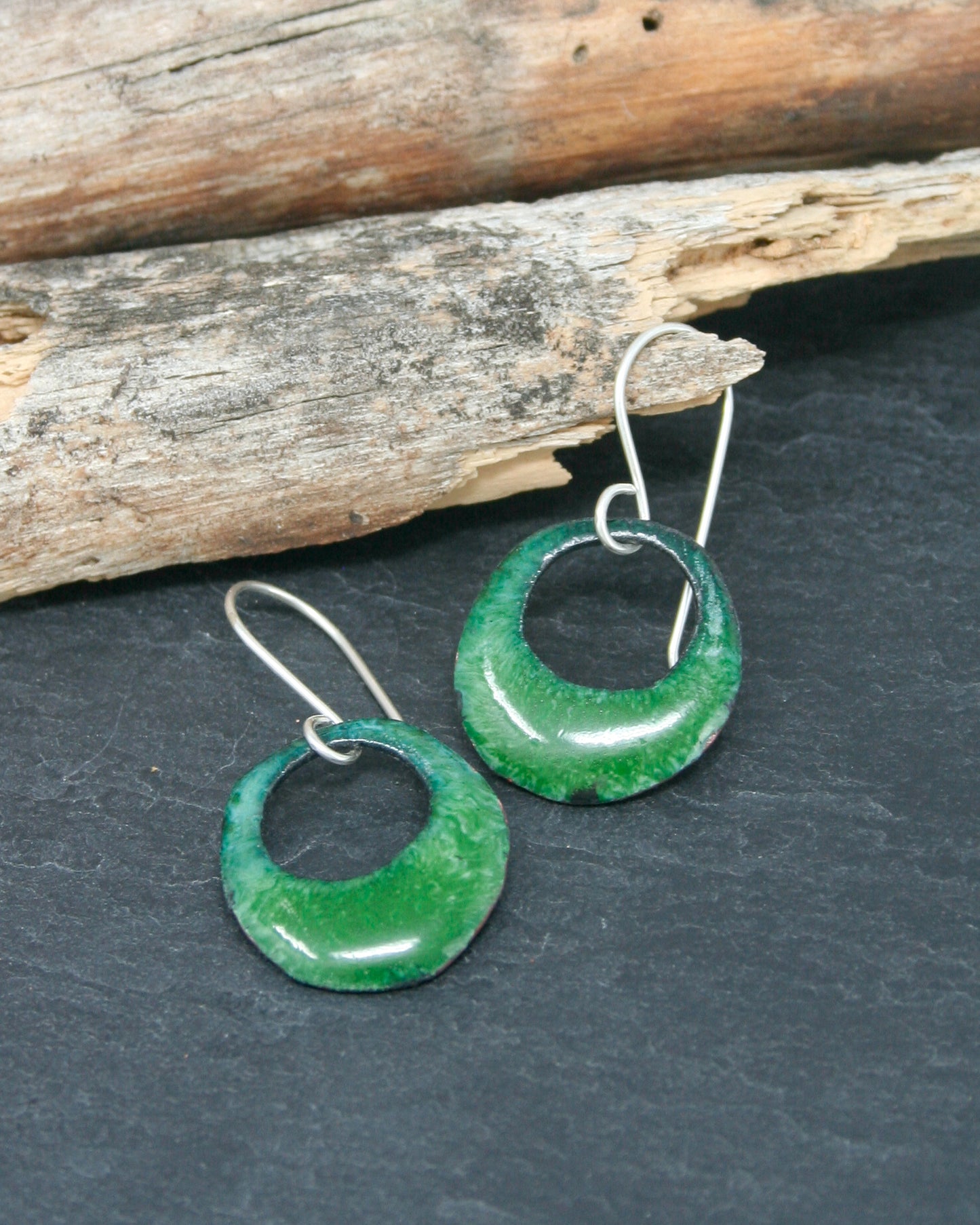 enamel copper earrings