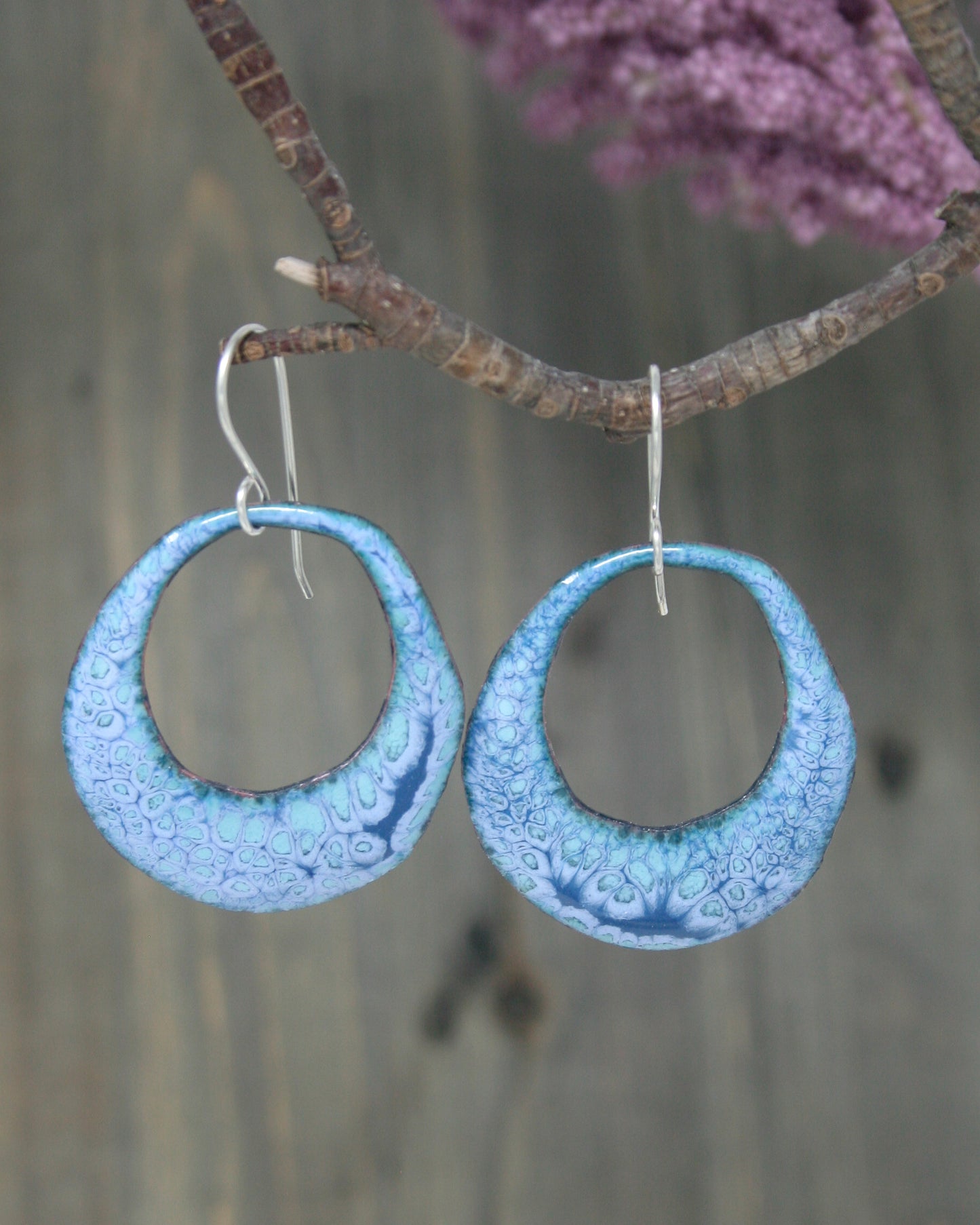 enamel copper earrings