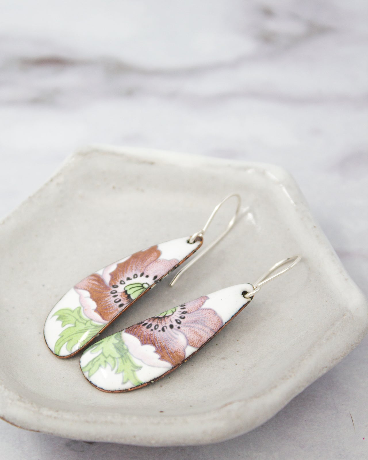 Purple Poppy Drop Vintage Revival Earrings