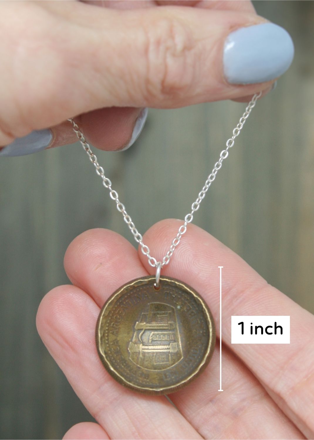 Argentina World Coin Pendant Necklace