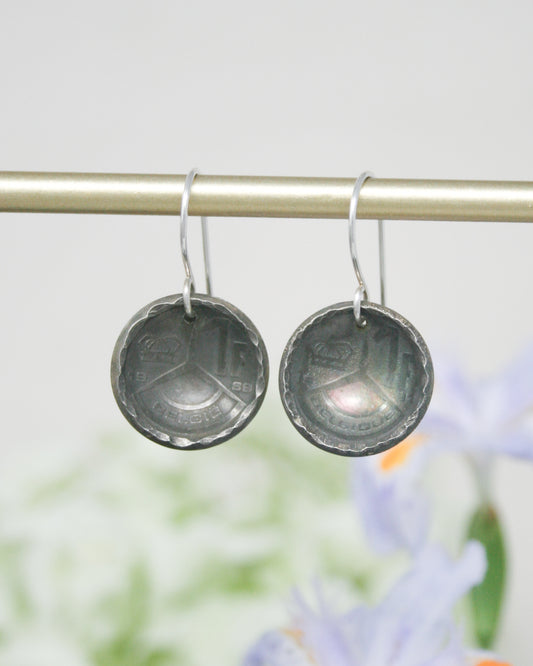 Belgium World Coin Earrings
