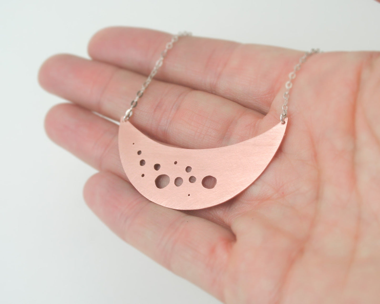 Botanical large Moon necklace
