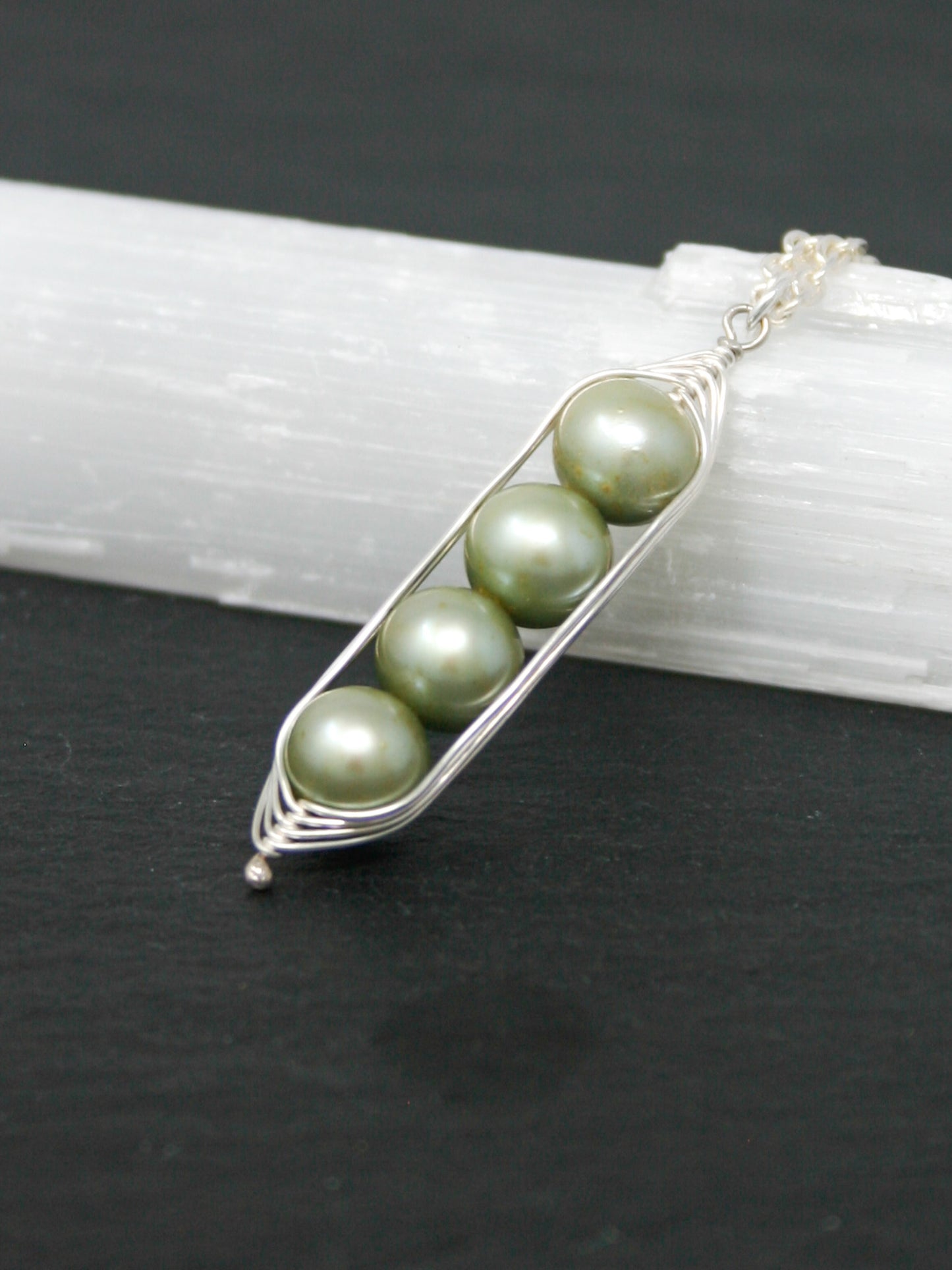 Four peas in a pod necklace  [made to order]