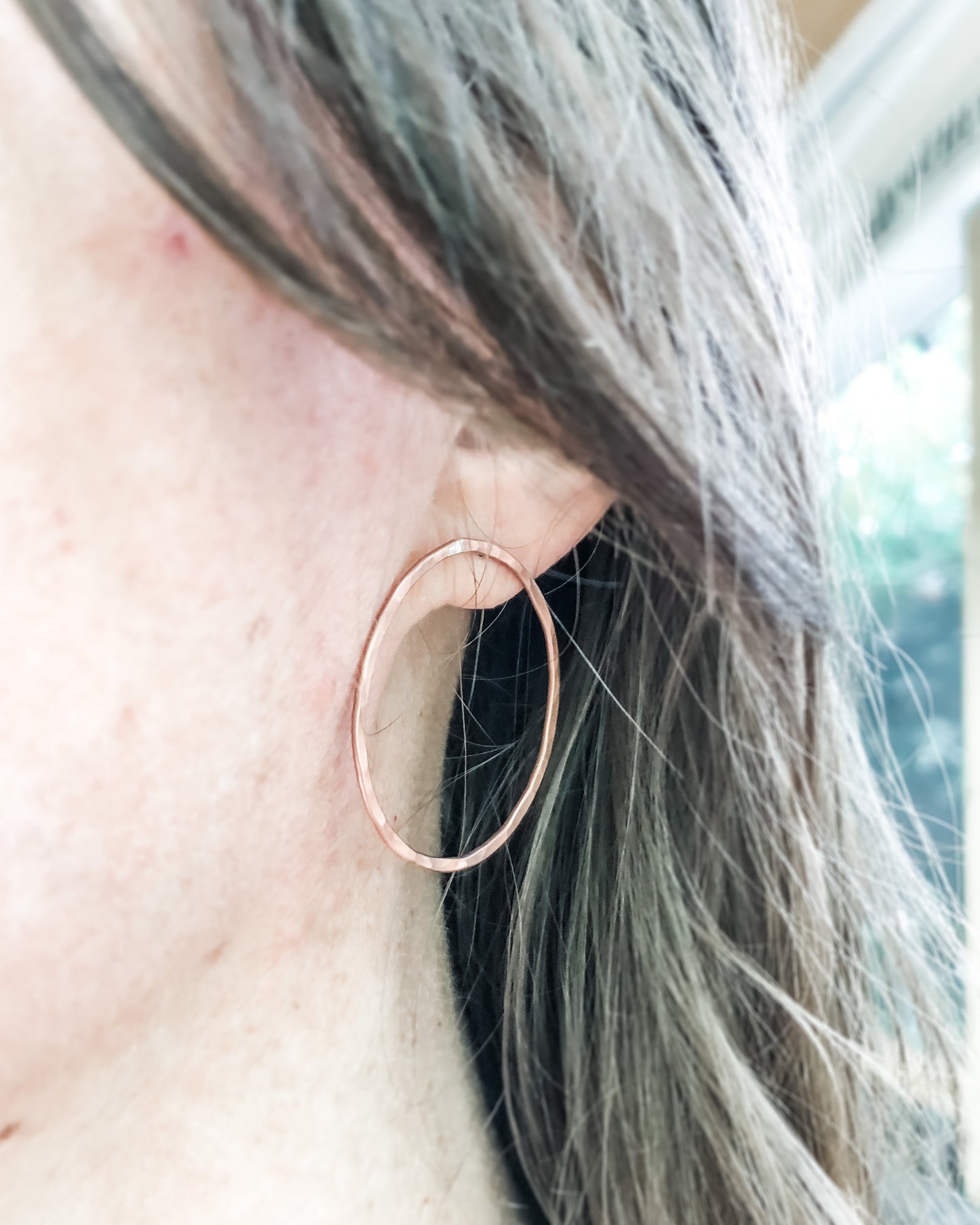 Basic hoop stud earrings- Large [ready to ship]