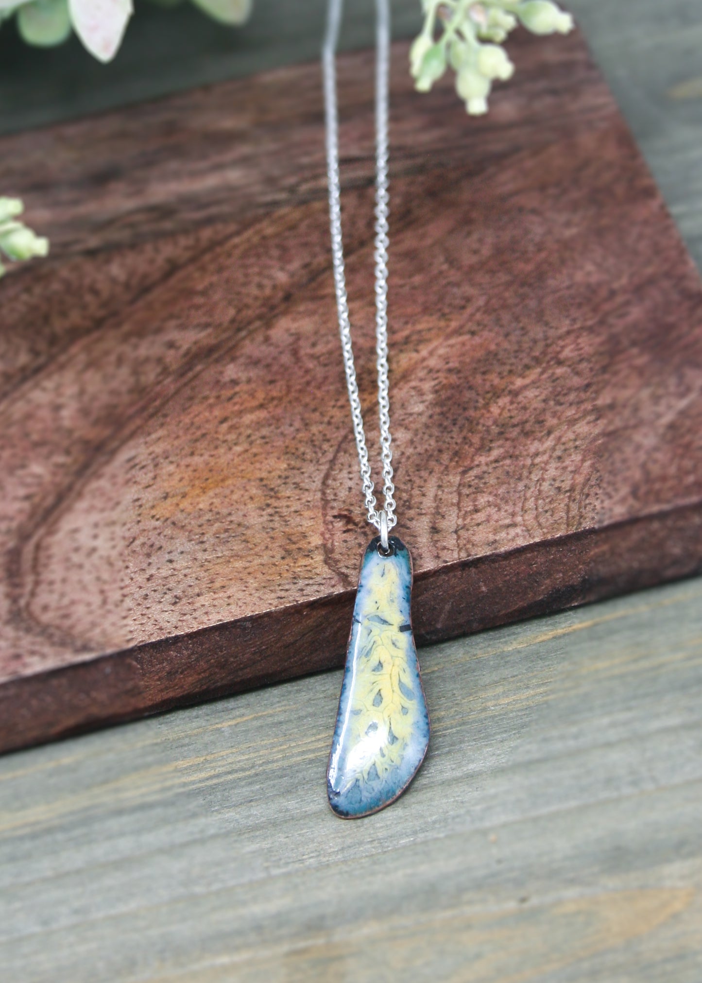 Batik Wing necklace- Frosty Autumn