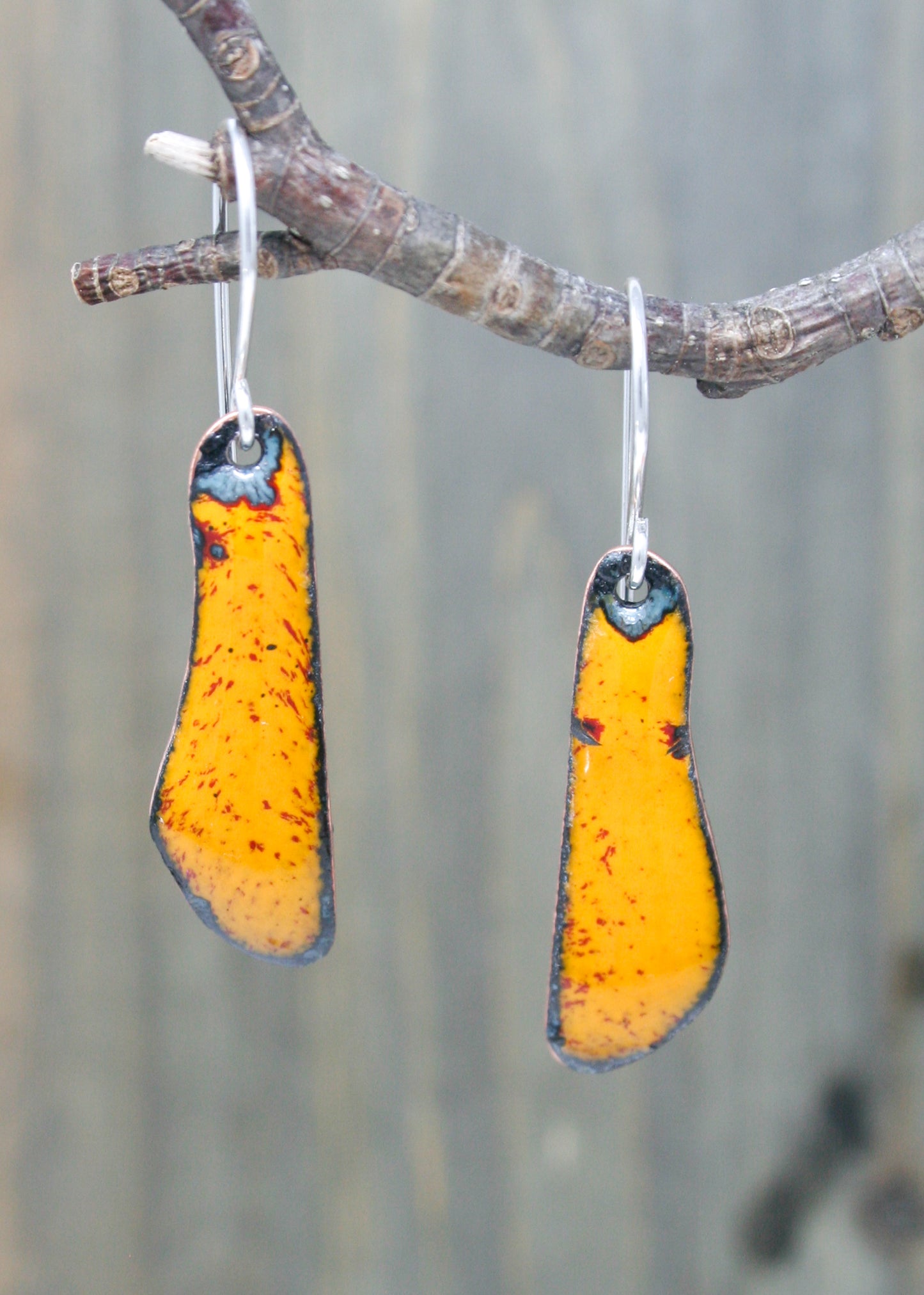 Batik wings earrings- Amber Glow