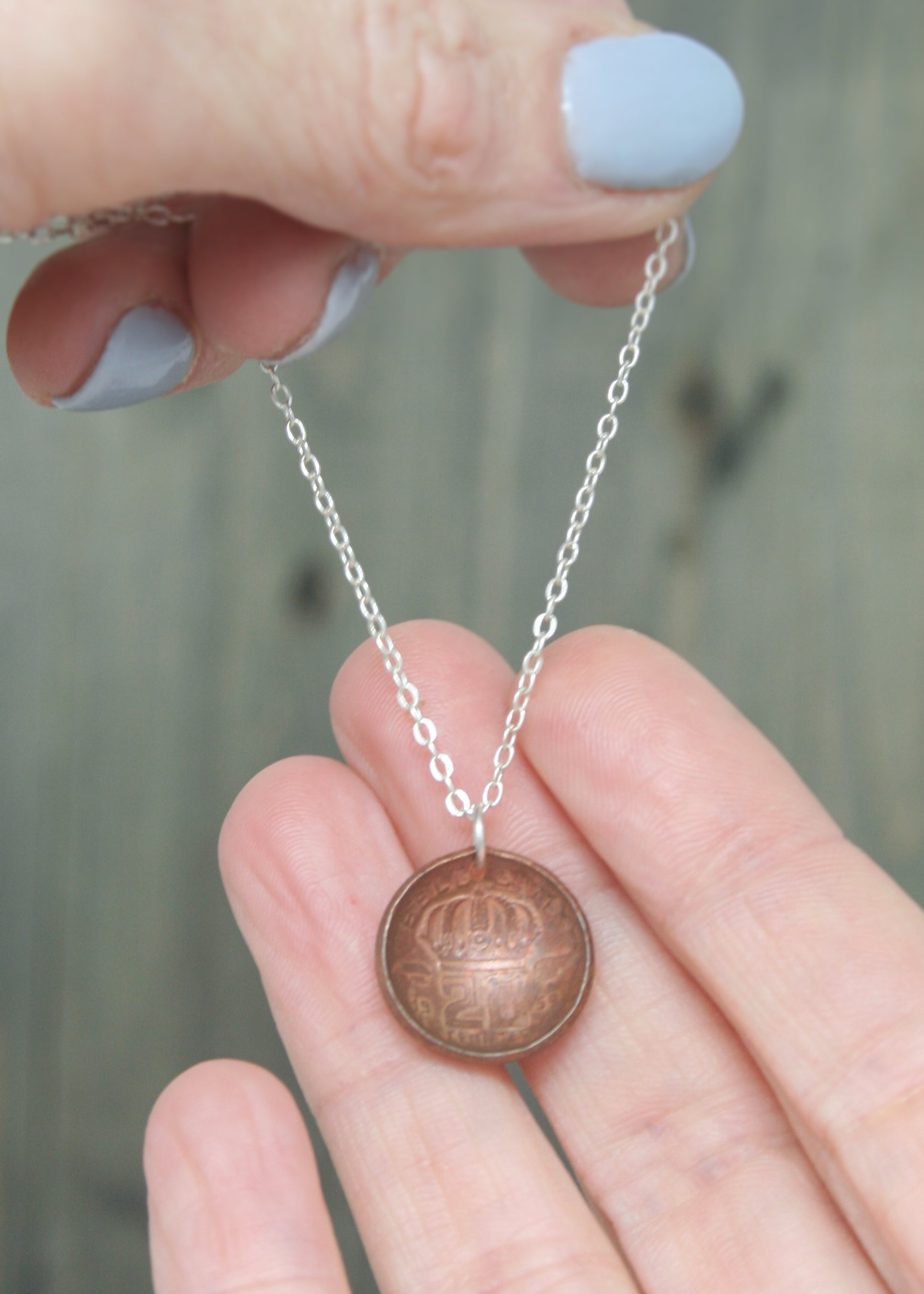 Belgium World Coin Pendant Necklace