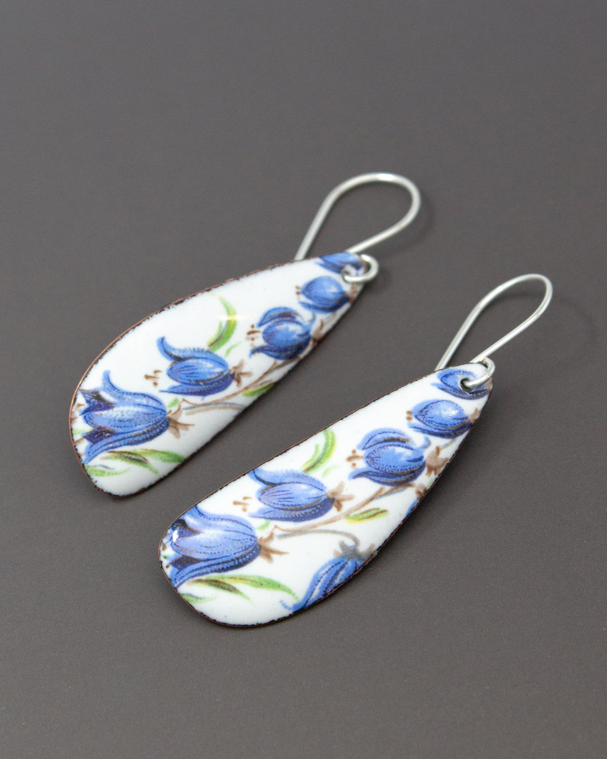 Vintage Revival Earrings, Bluebells, Large drop