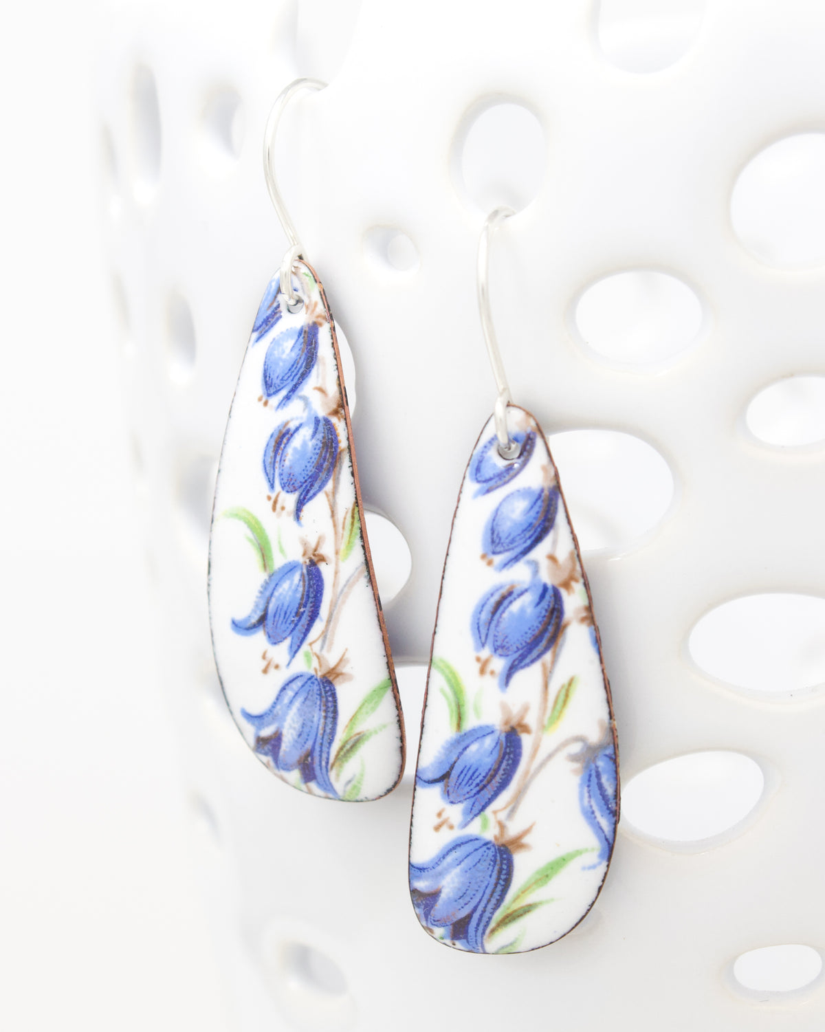 Vintage Revival Earrings, Bluebells, Large drop