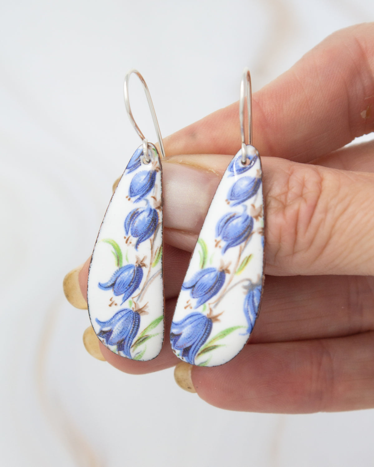 Vintage Revival Earrings, Bluebells, Large drop