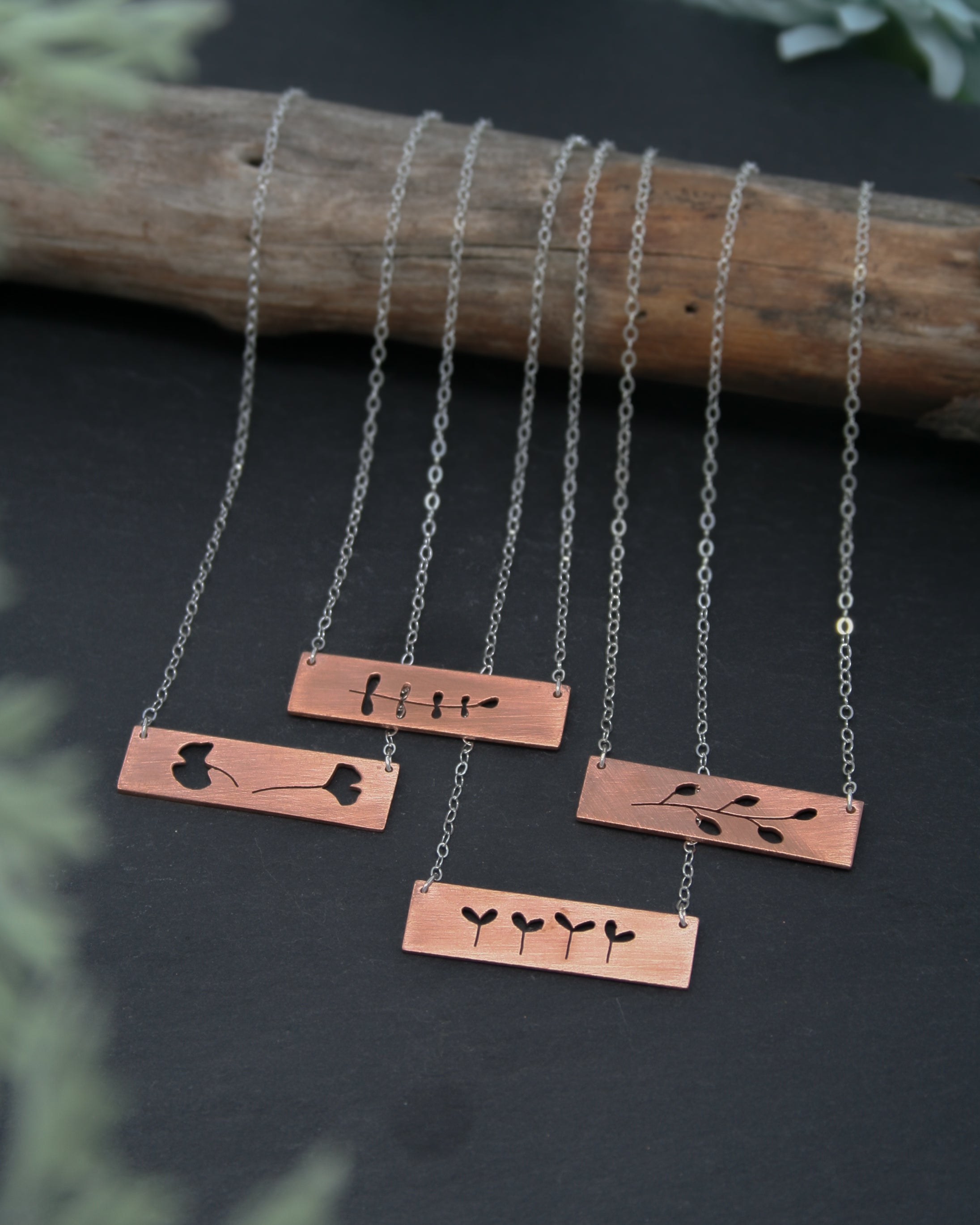 Copper on sale bar necklace