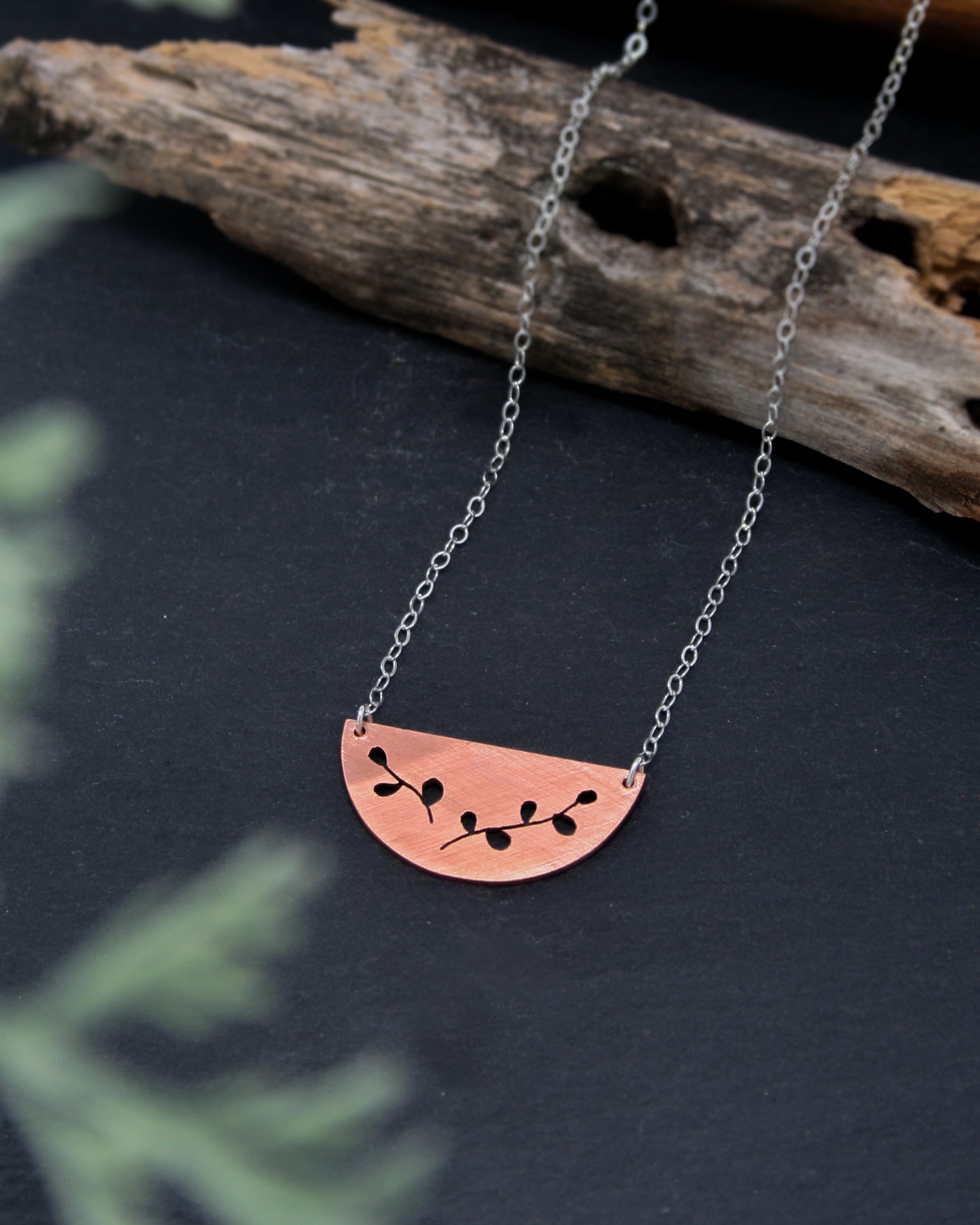 Copper and hot sale silver necklace