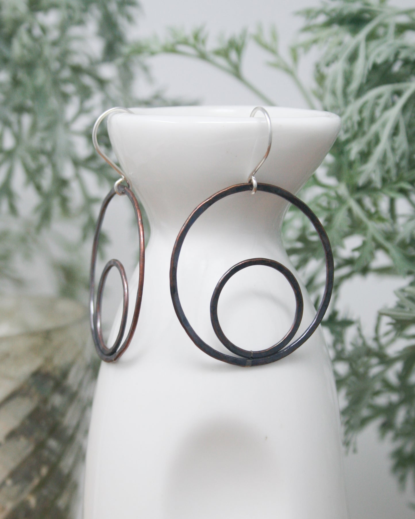 Forged Silhouette Hoop earrings -Embrace [ready to ship]