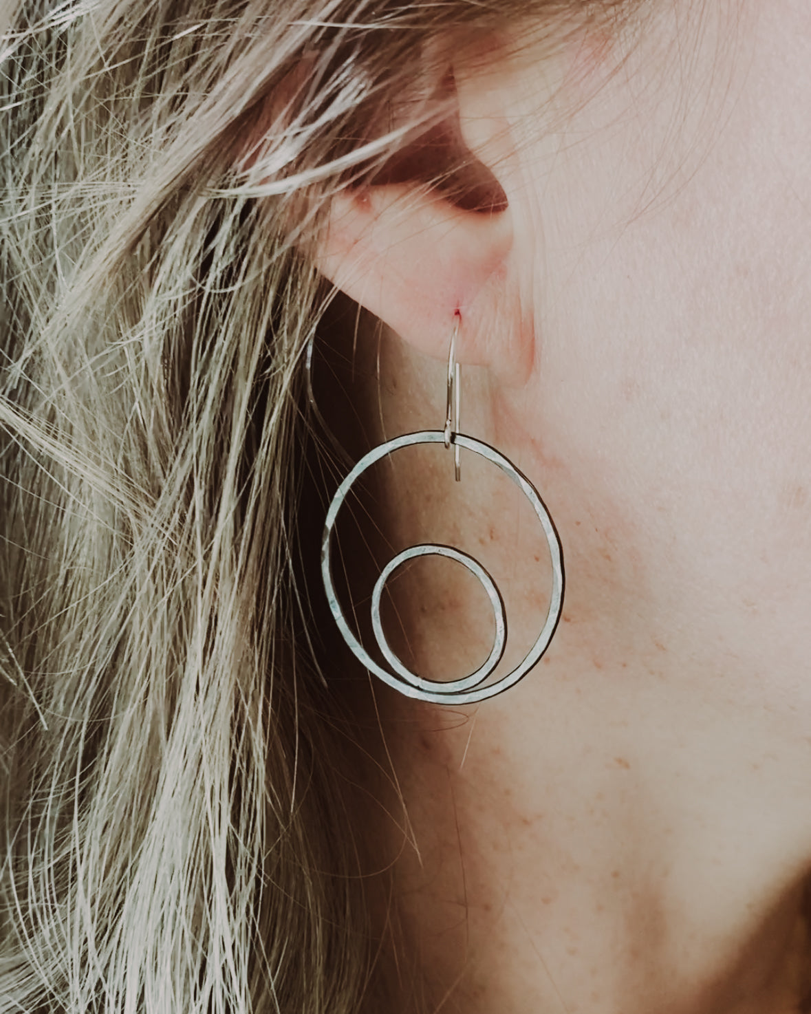 Forged Silhouette Hoop earrings -Embrace [ready to ship]