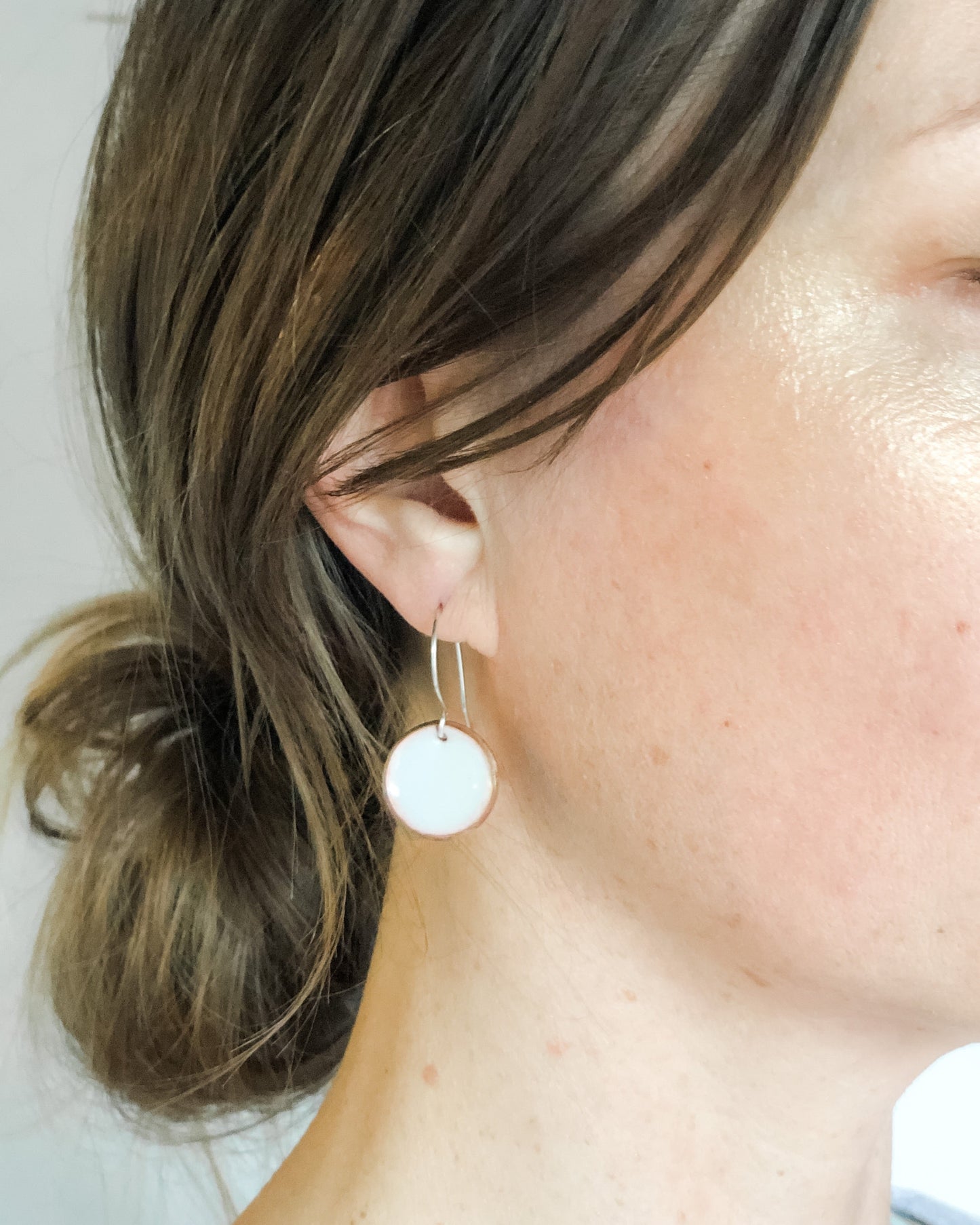 Vanilla Enameled penny earrings sale [ready to ship]