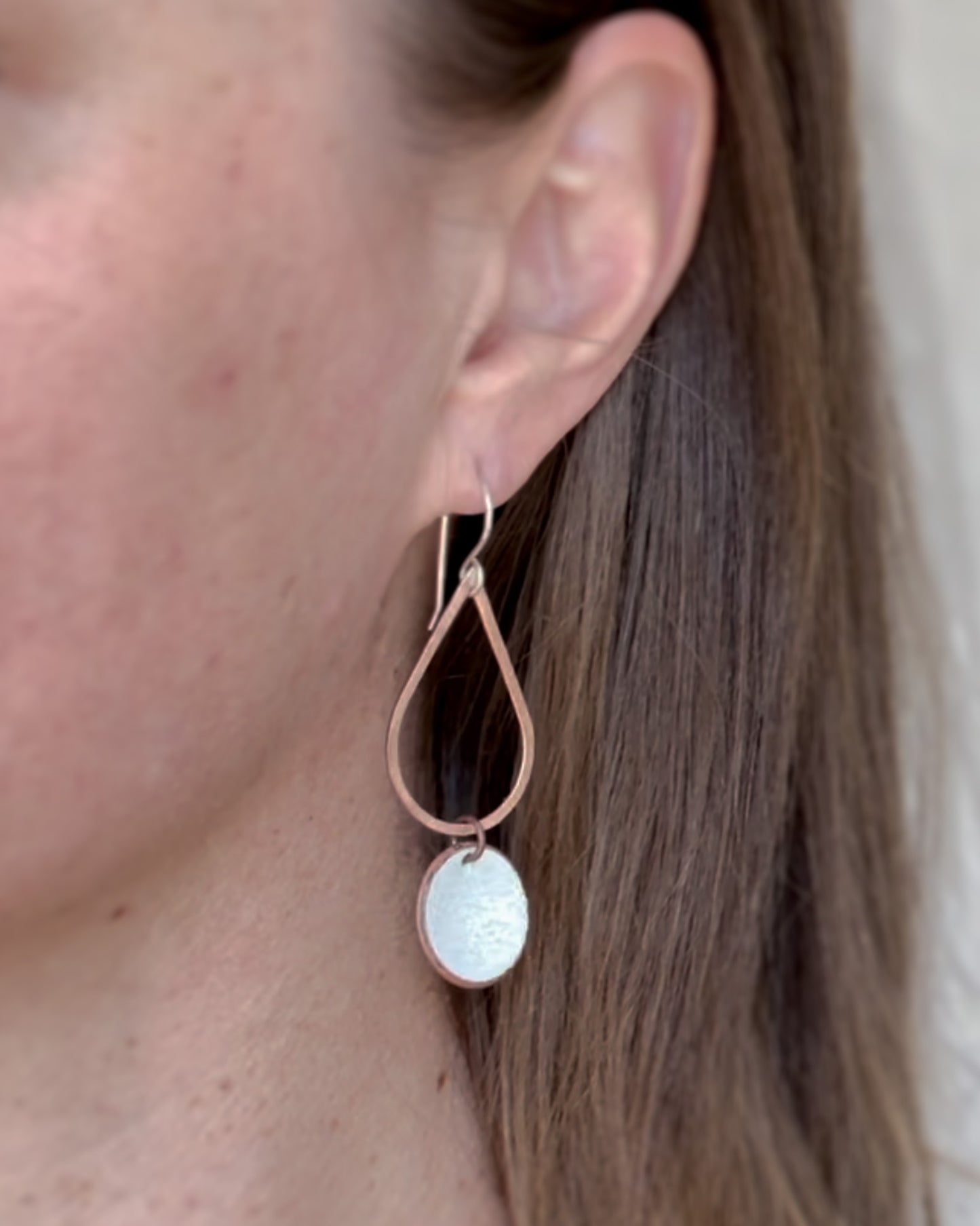 Large Drop Copper Penny earrings [made to order]