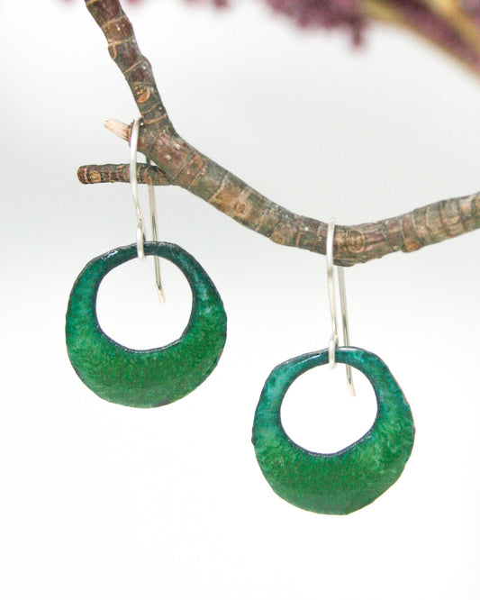 batik enamel copper earrings