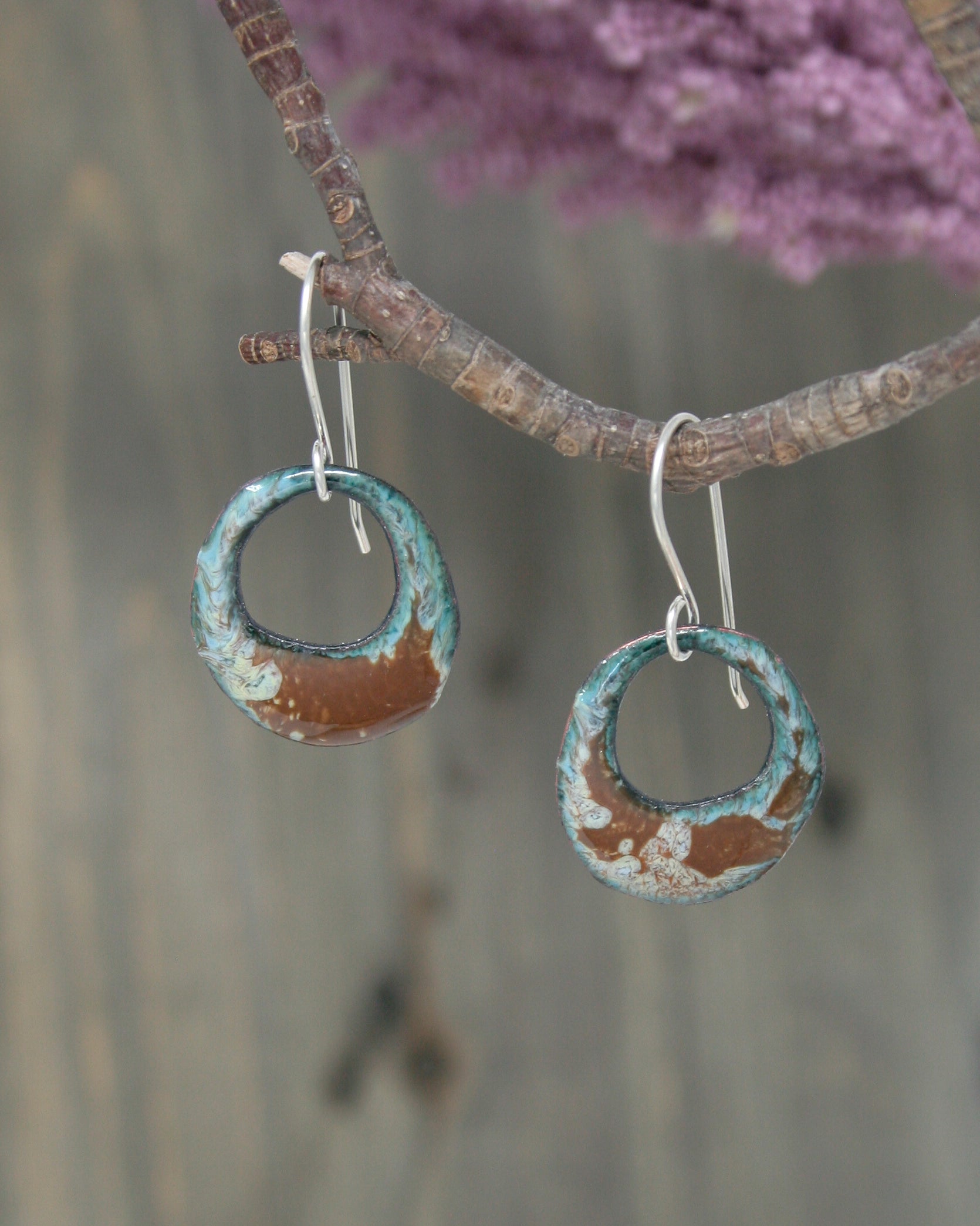 enamel copper earrings