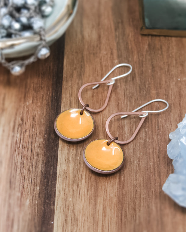Small Drop Copper Penny earrings [made to order]
