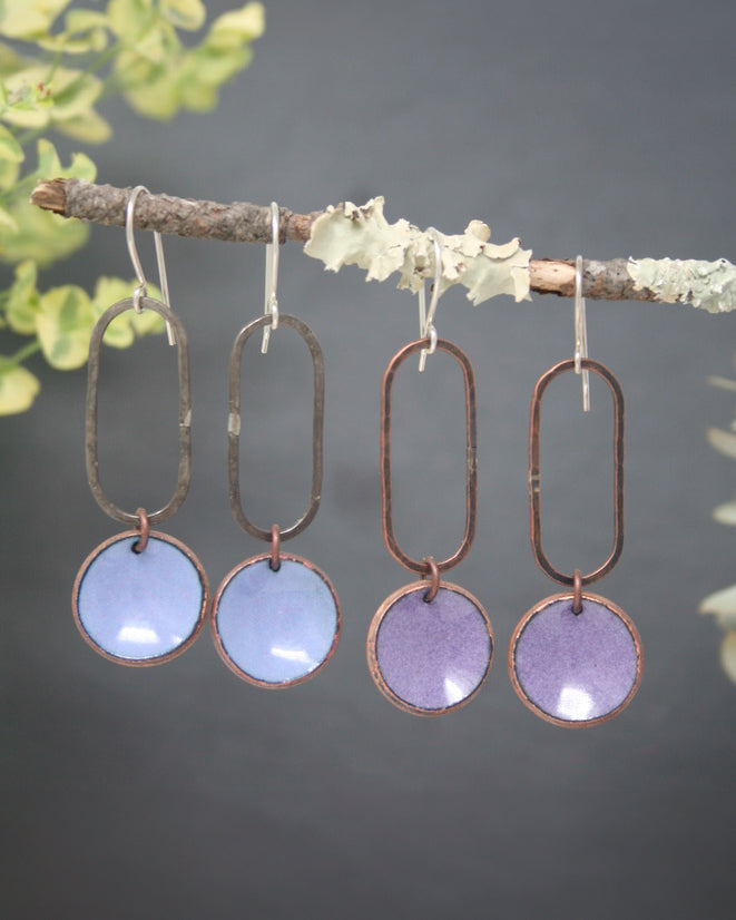 Elongate Patina Penny earrings [made to order]