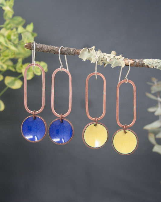 Copper Elongate Penny earrings [made to order]