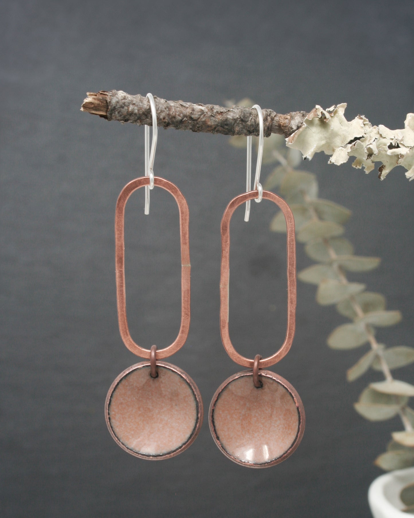 Copper Elongate Penny earrings [made to order]