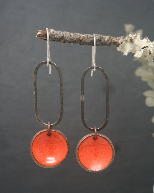 Elongate Patina Penny earrings [made to order]