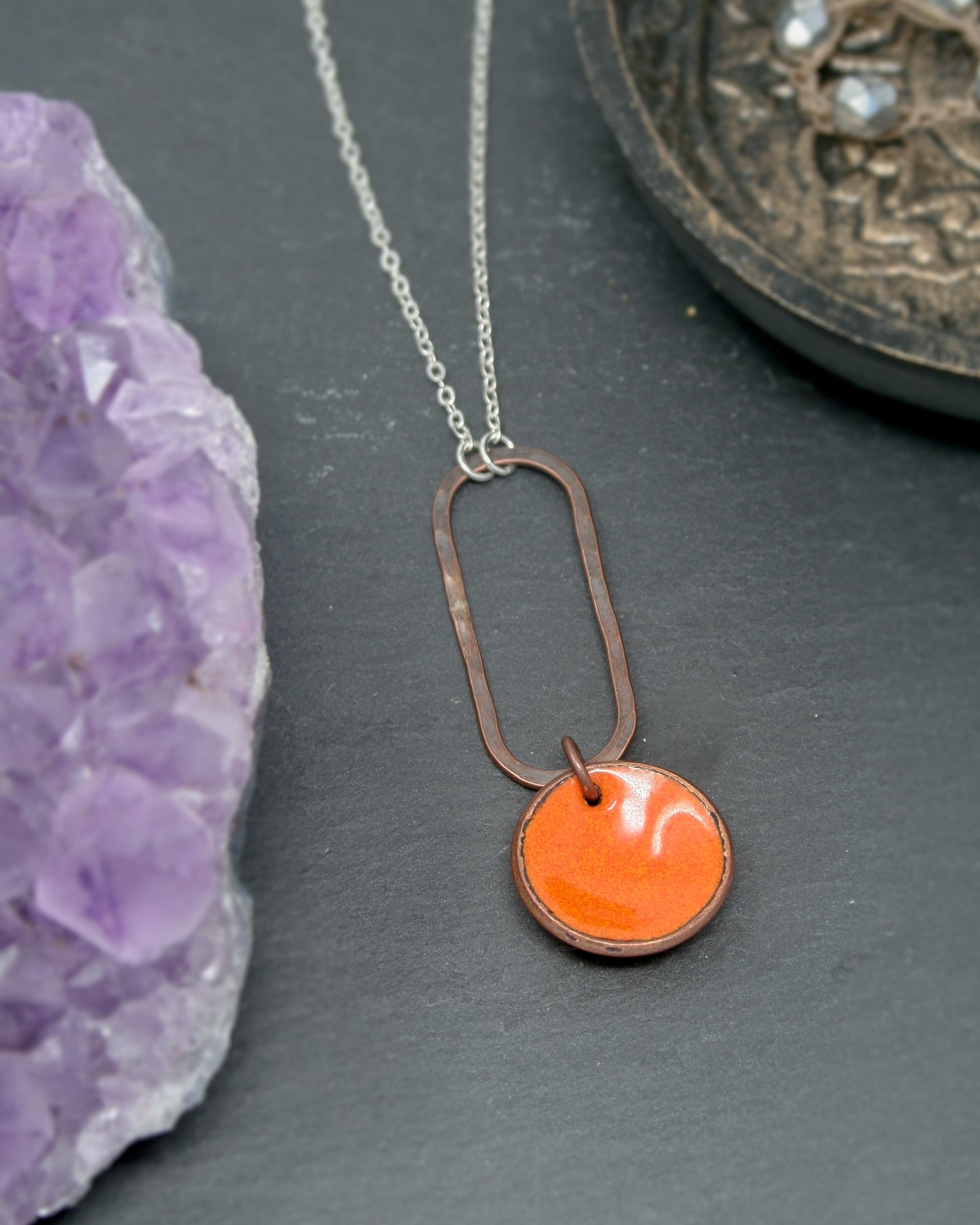 Long patina Penny necklace-[made to order]