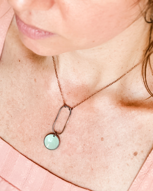 Long patina Penny necklace-[made to order]