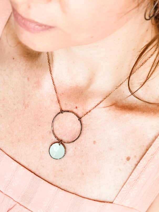 Large Patina Revolve Penny necklace [made to order]