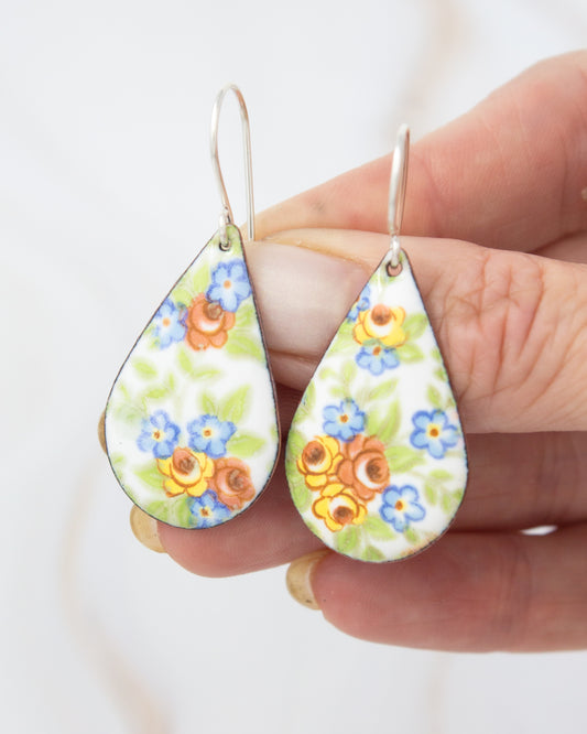 Petite Bouquet Vintage Revival Earrings, Teardrop