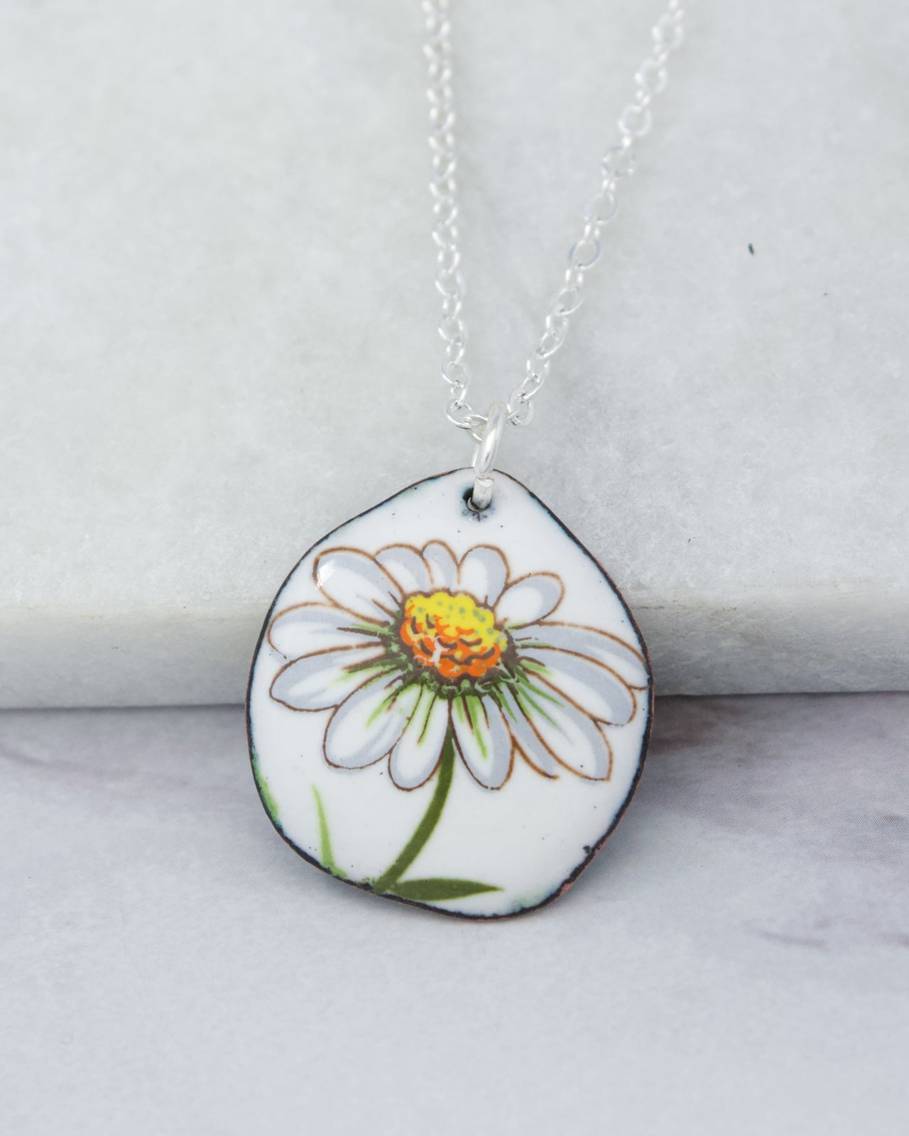 Vintage Revival Necklace. Daisy. Small medallion