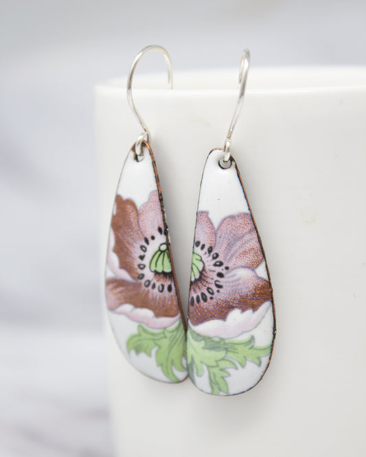 Purple Poppy Drop Vintage Revival Earrings
