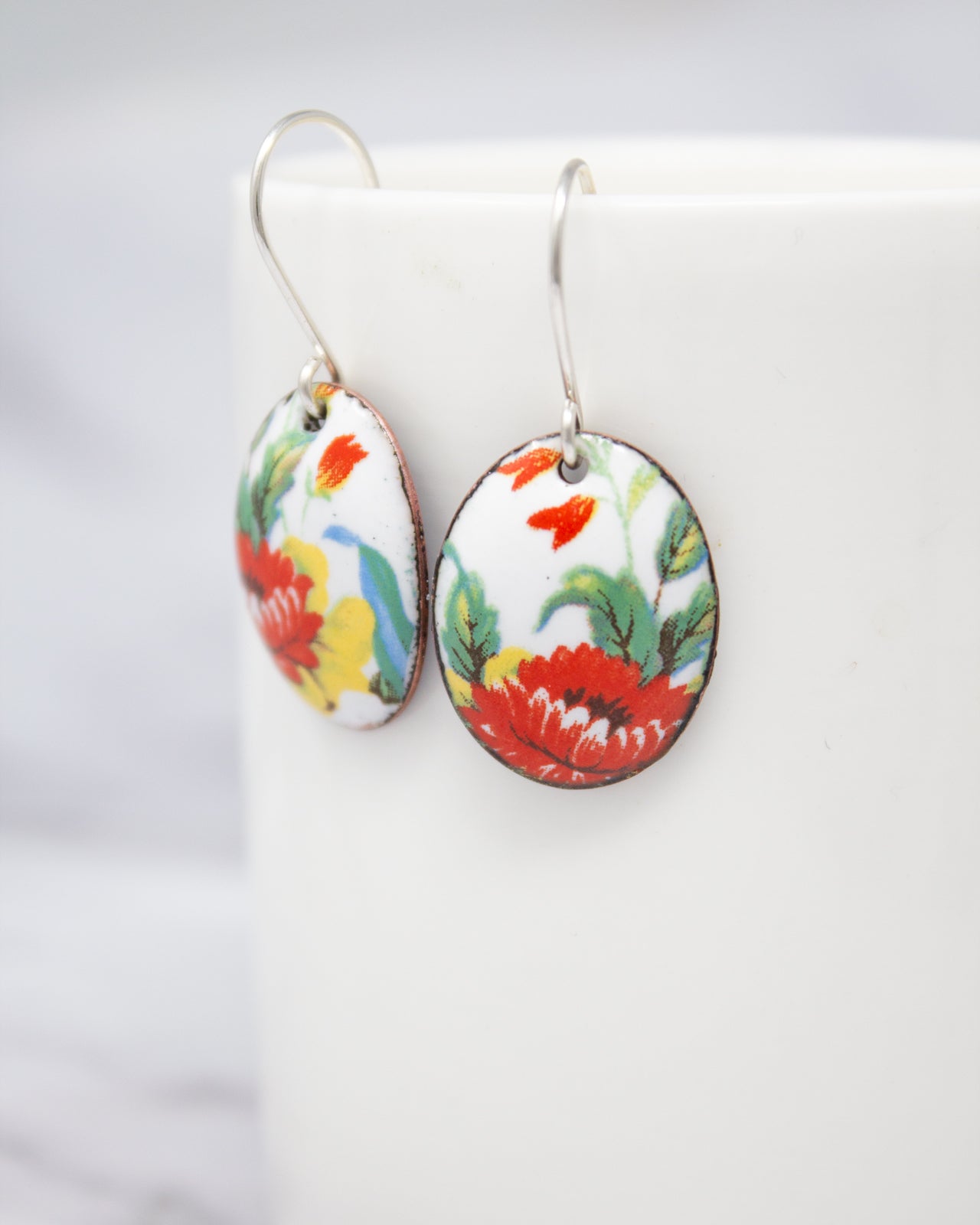 Wildflower Garden Vintage Revival Earrings, Small medallion