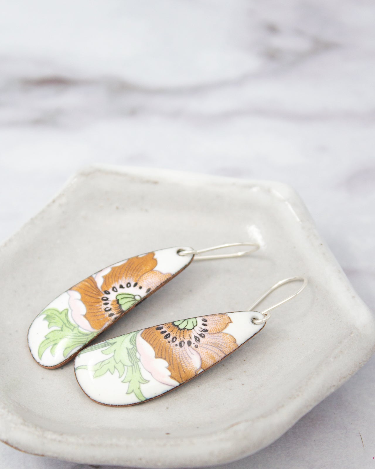 Blush Poppy Drop Vintage Revival Earrings