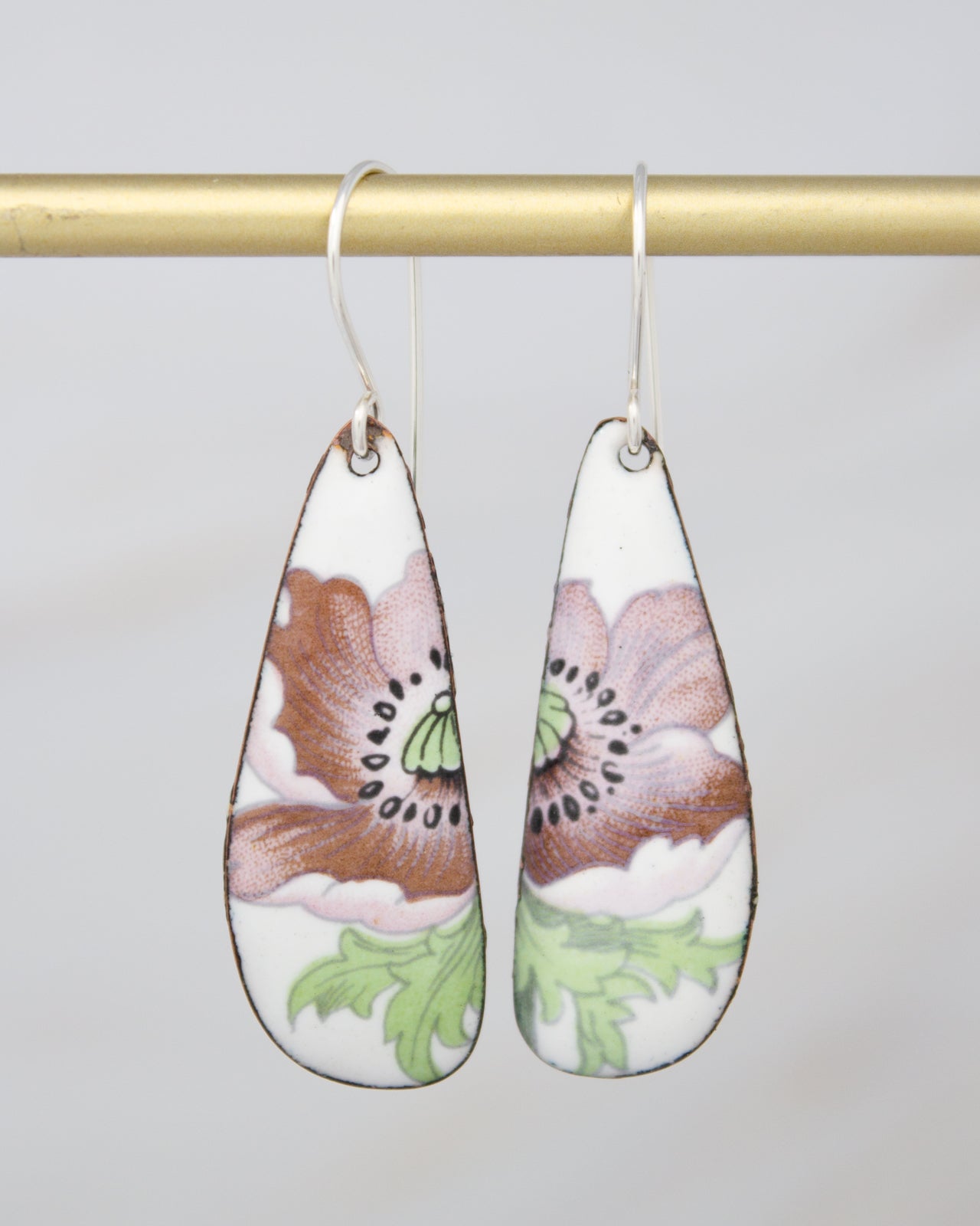 Purple Poppy Drop Vintage Revival Earrings