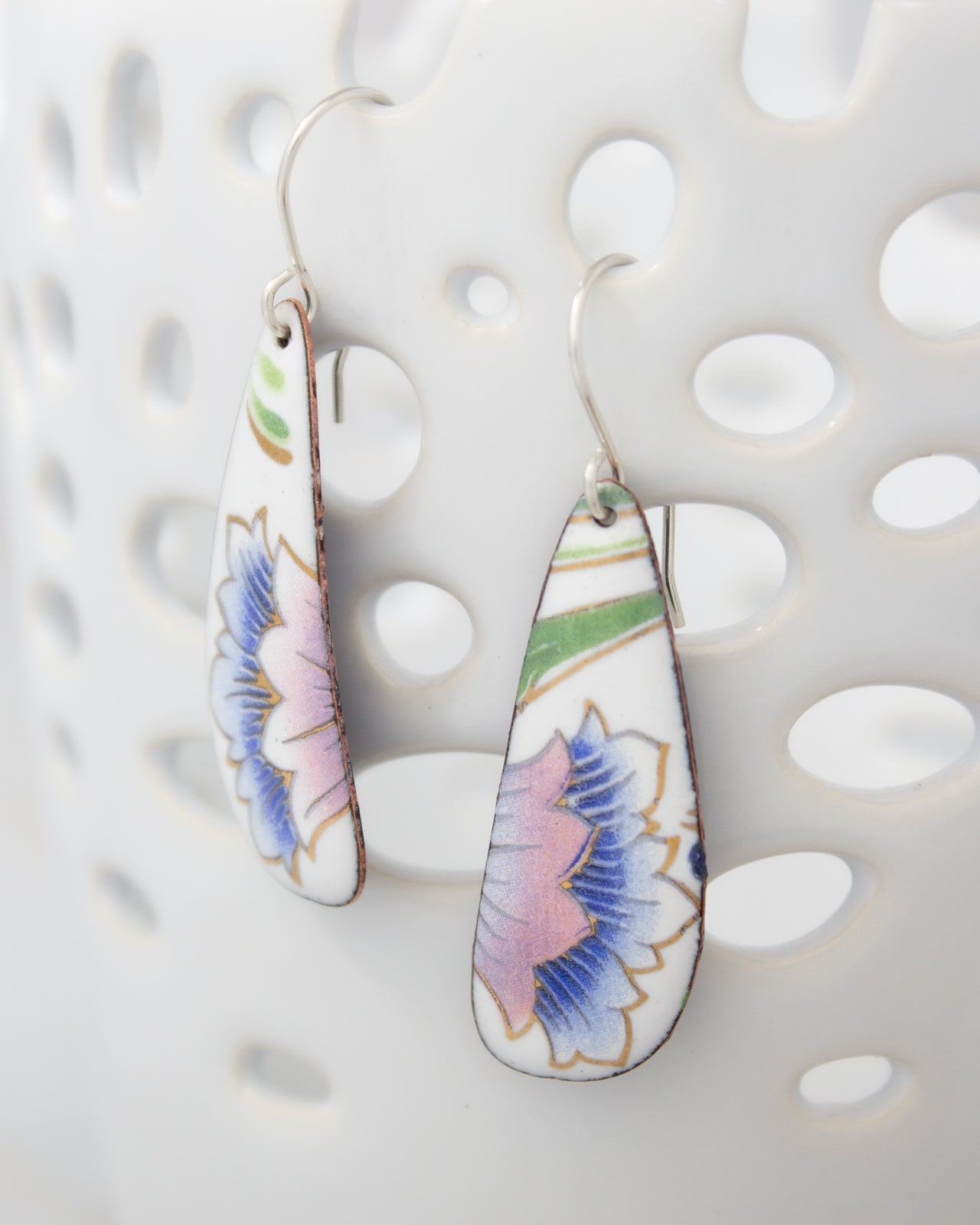 Vintage Revival Earrings, Peace Lotus, Large drop