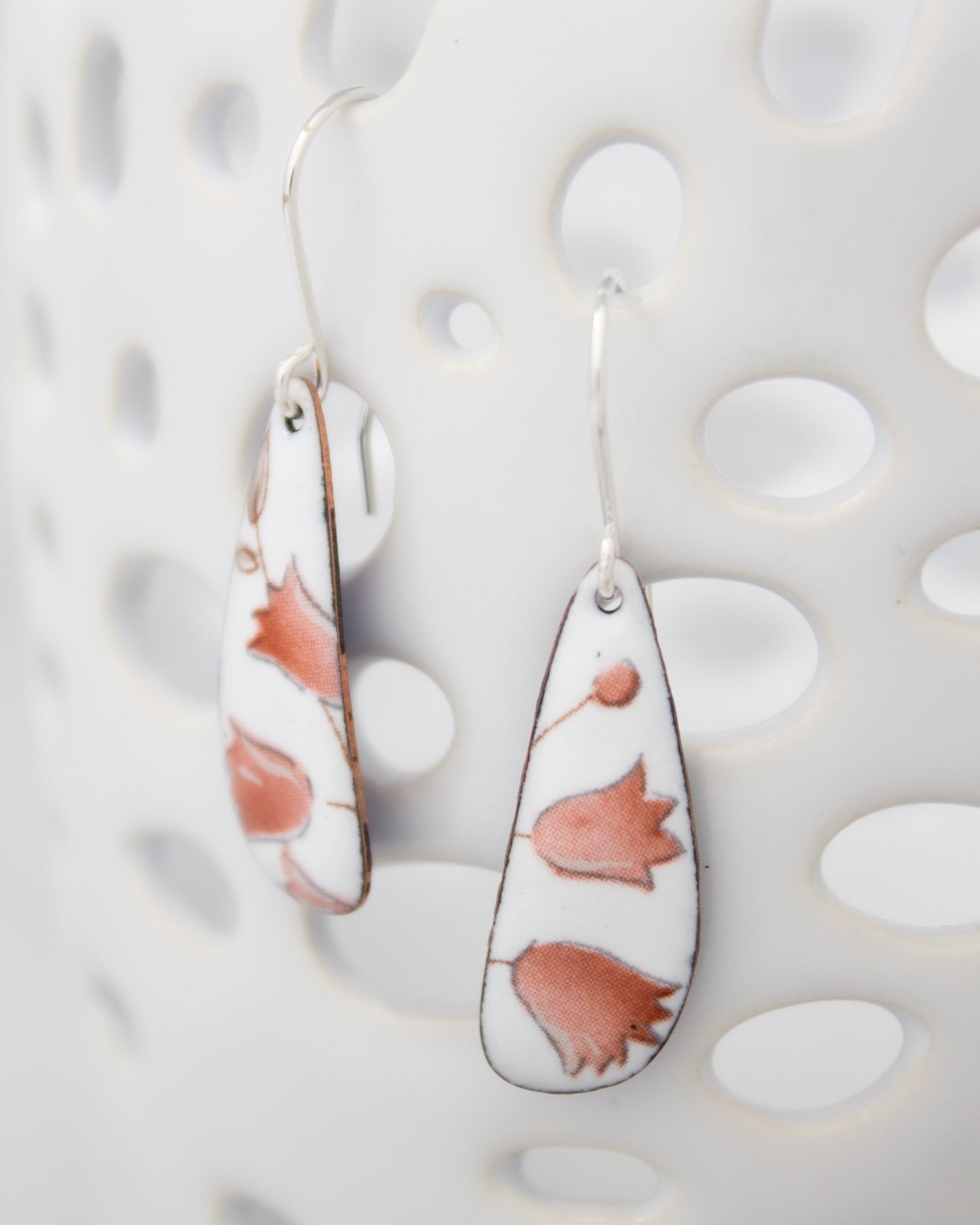 Pink Posy Vintage Revival Earrings, Small Drop