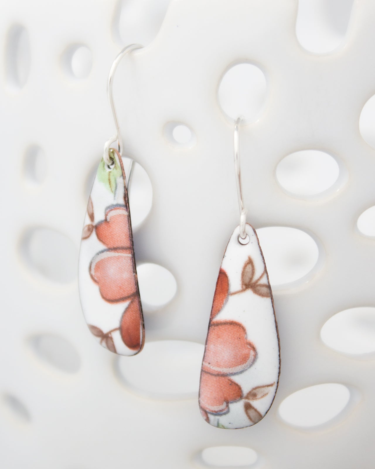 Pink Posy Vintage Revival Earrings, Small Drop