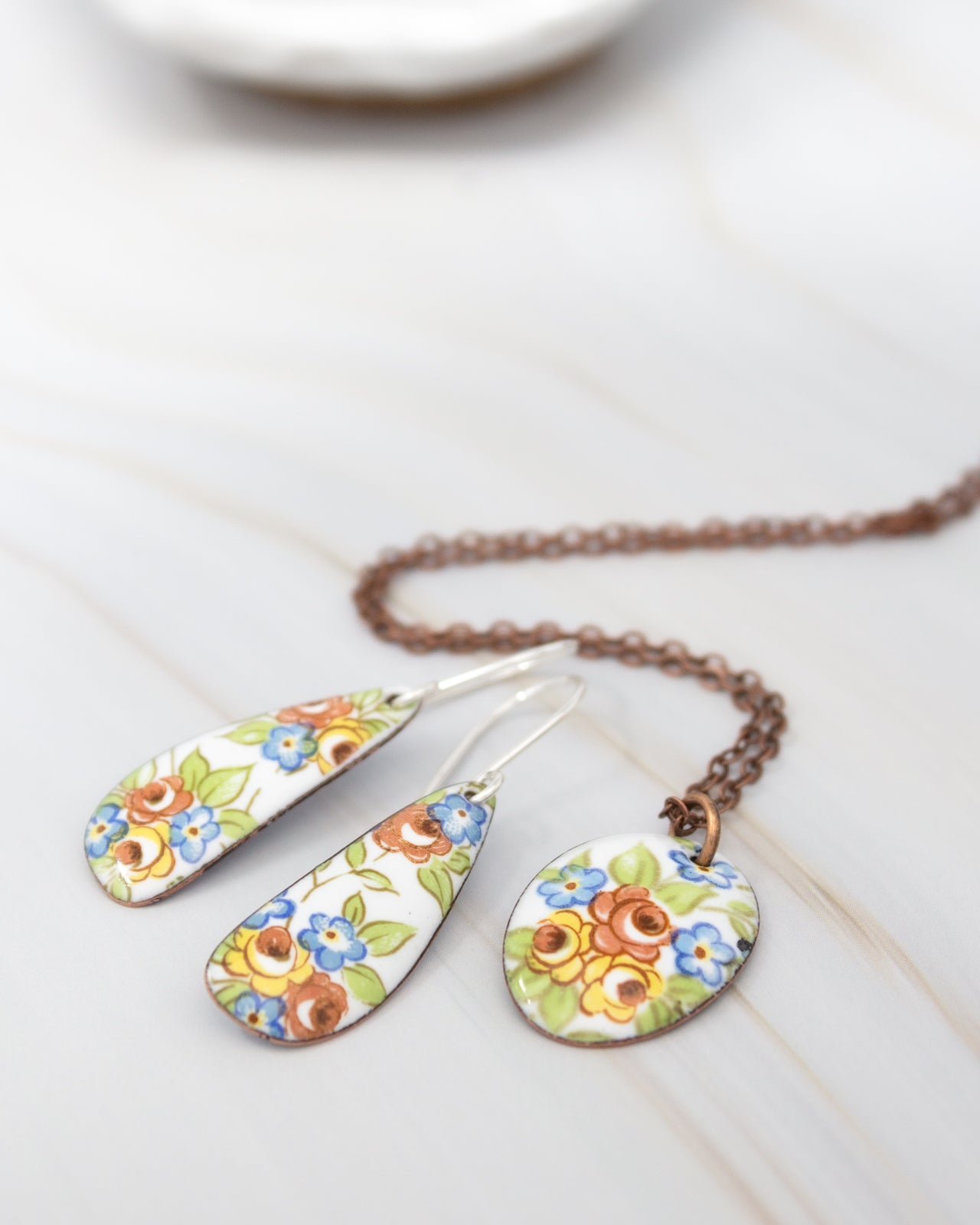 Petite Bouquet Vintage Revival Earrings, Small Drop