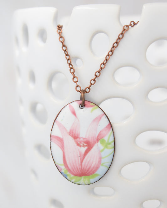 Tulip Tree Vintage Revival Necklace, Large Medallion