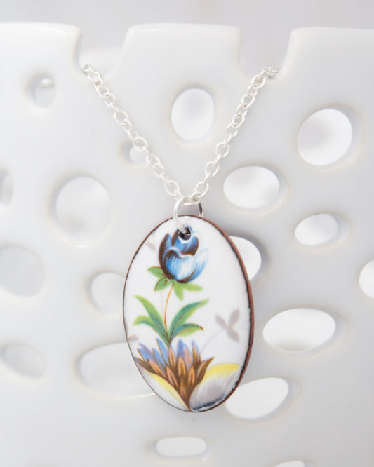 Corsage Blues Vintage Revival Necklace, Large Medallion