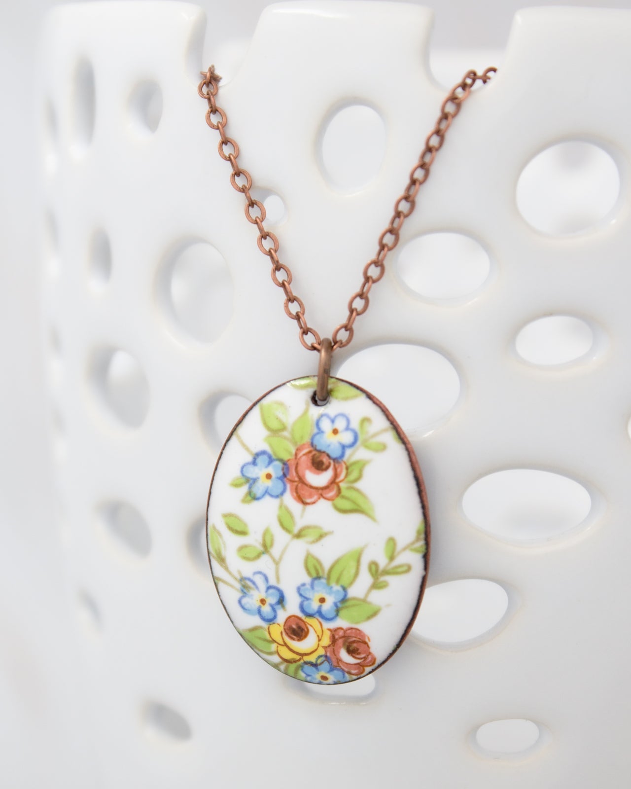 Petite Bouquet Vintage Revival Necklace, Large Medallion